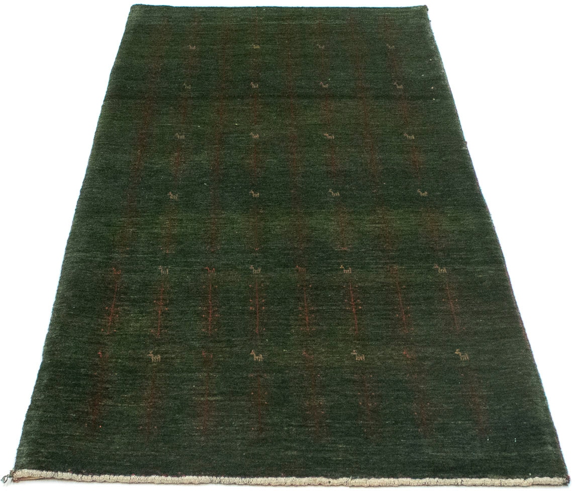 morgenland Wollteppich »Loribaft Teppich handgeknüpft grün«, rechteckig,  handgeknüpft