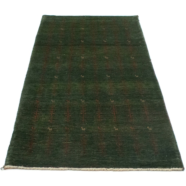 morgenland Wollteppich »Loribaft Teppich handgeknüpft grün«, rechteckig,  handgeknüpft