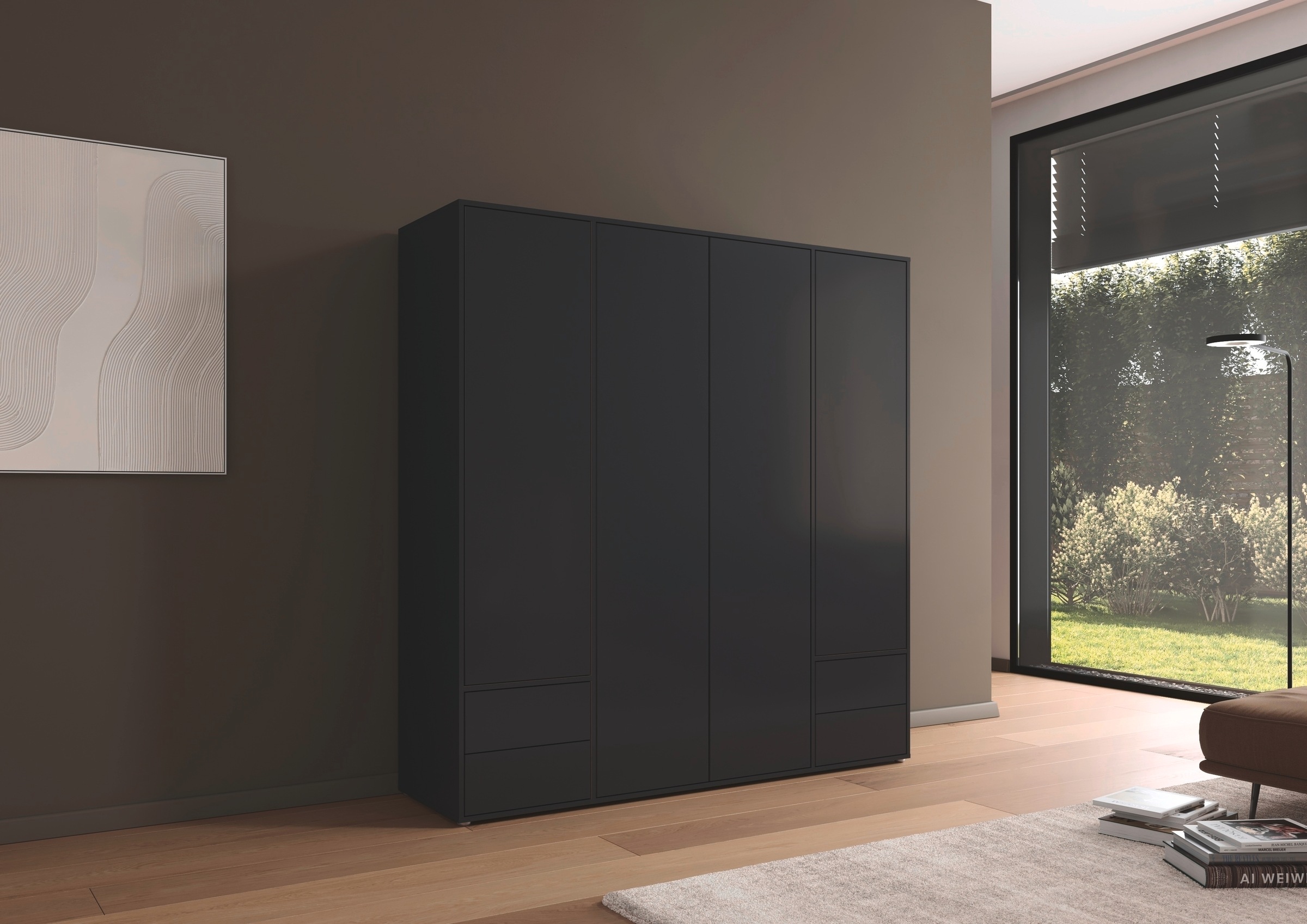 rauch Drehtürenschrank »Kleiderschrank Schrank Garderobe Wäscheschrank NABILA viel Stauraum«, (in 3 verschiedenen Ausstattungen BASIC/CLASSIC/PREMIUM), mit 2 Schubladen und Push-to-Open Funktion TOPSELLER MADE IN GERMANY