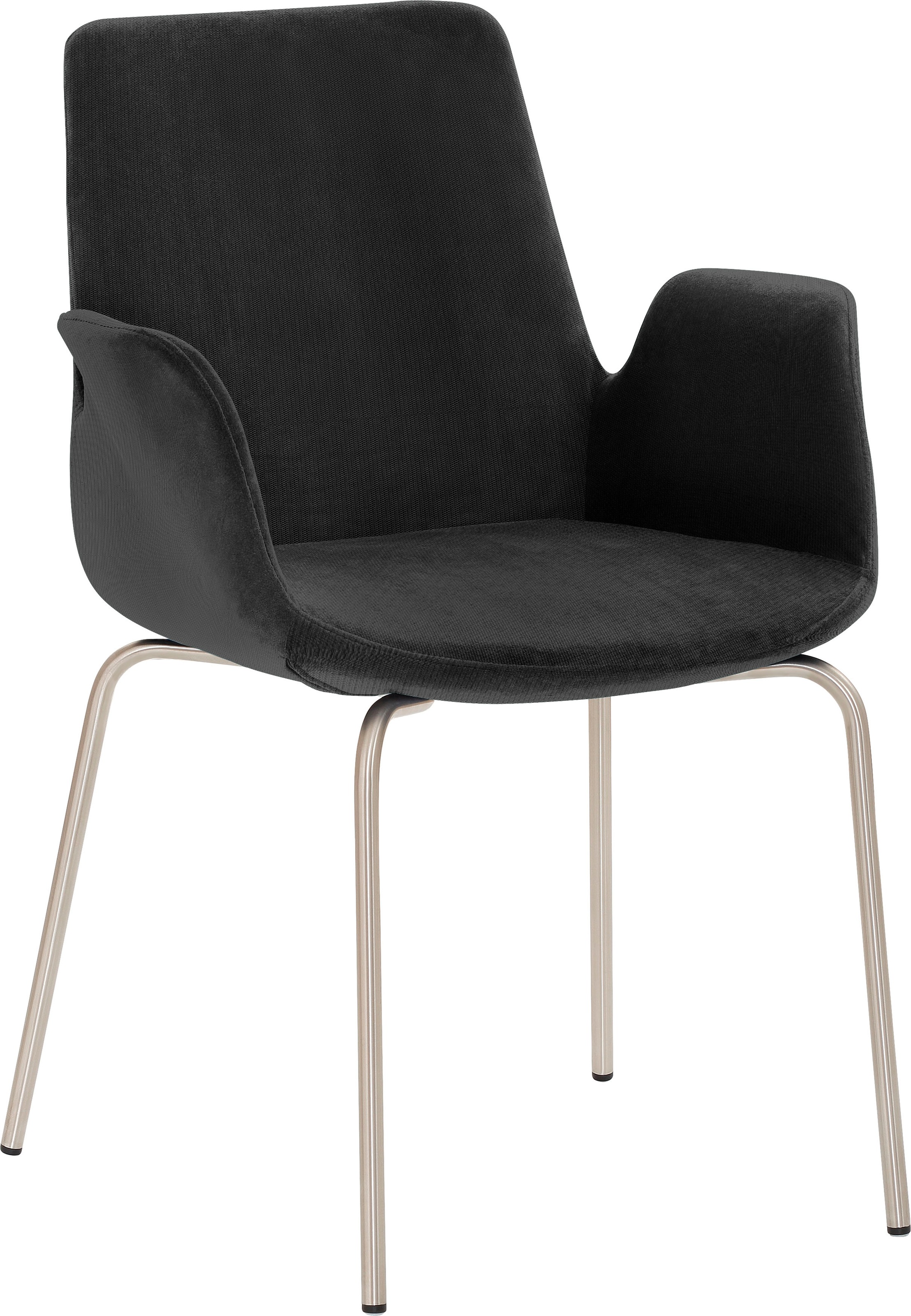 Mayer Sitzmöbel, Bürostuhl »Sessel myHELIOS« (), schwarz + Chrom Edelstahllook, Metall, Polyester, B/H/T: 58 cm x 86 cm x 59 cm, schwarz + Chrom 