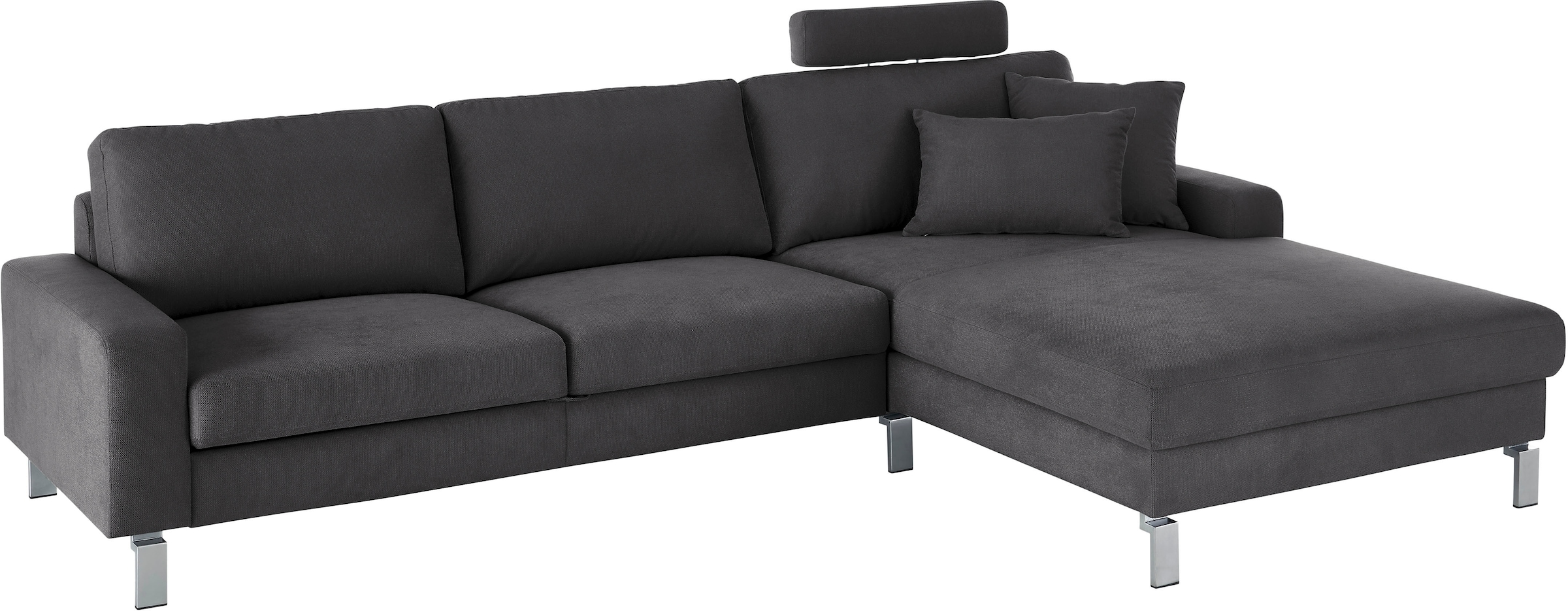 3C Candy Ecksofa »Lecce, wahlweise PUR-Schaumstoff oder Tonnentaschenfederkern«, Bett im 2,5-Sitzer, teilmotorische Schlaffunktion im Longchair, L-Form