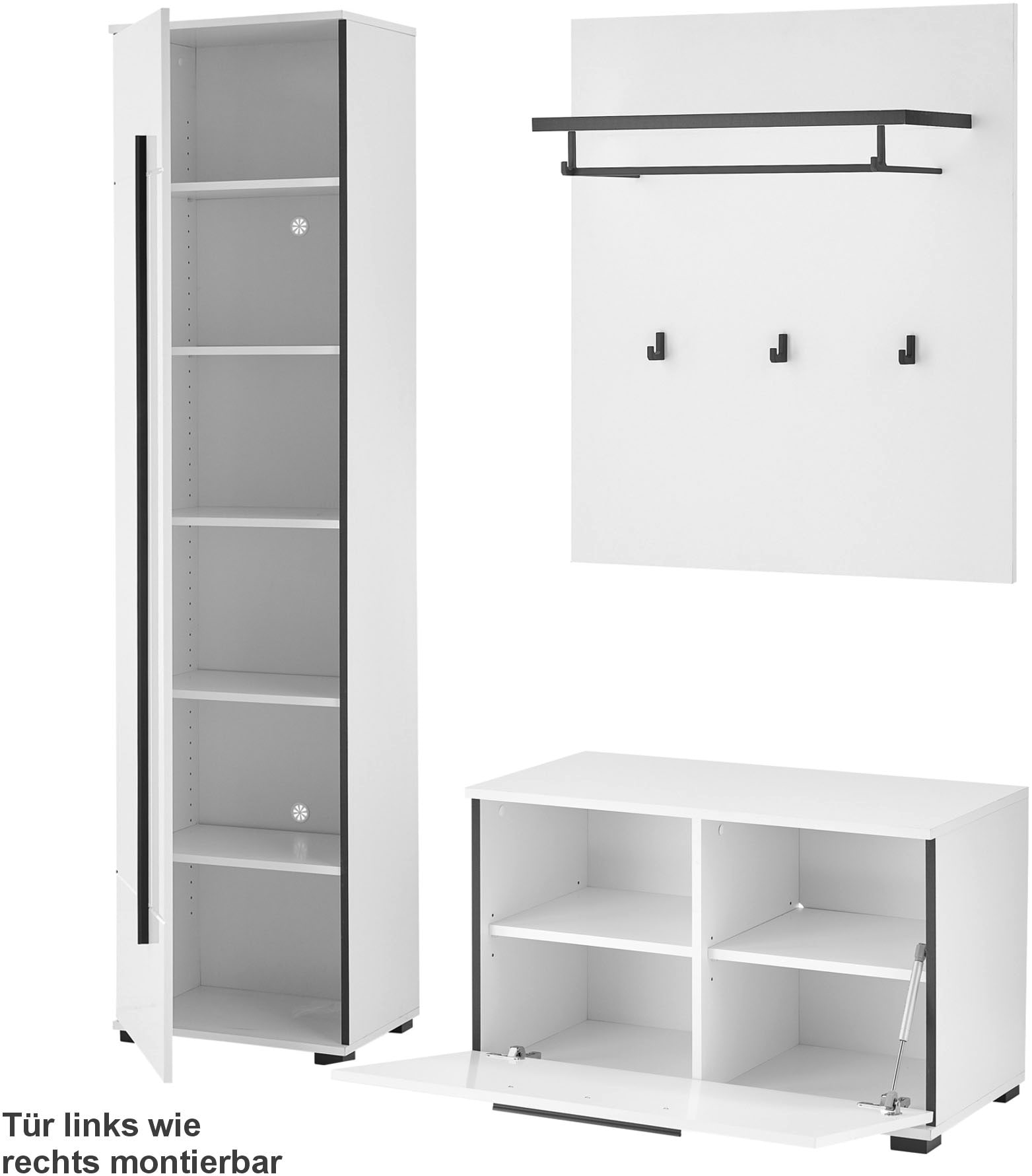Home affaire Garderoben-Set »Cantara, moderne Garderobe, Komplettset mit viel Stauraum« Komplett-Set, 3 Stk. tlg.