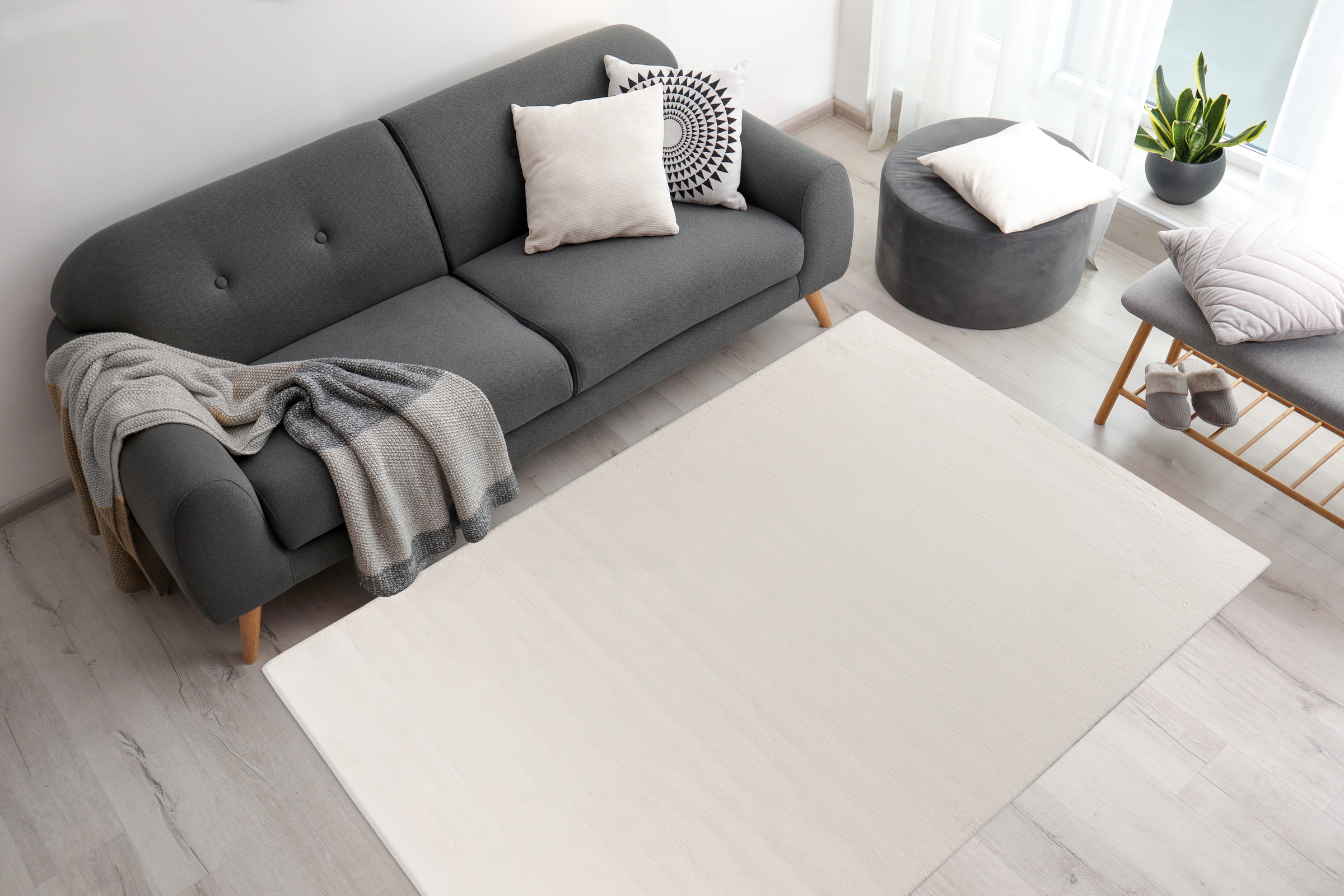 me gusta Teppich »Rabbit Prime 125«, rechteckig, 18 mm Höhe, Kaninchenfell Haptik, flauschig weich, geeignet für Fußbodenheizung