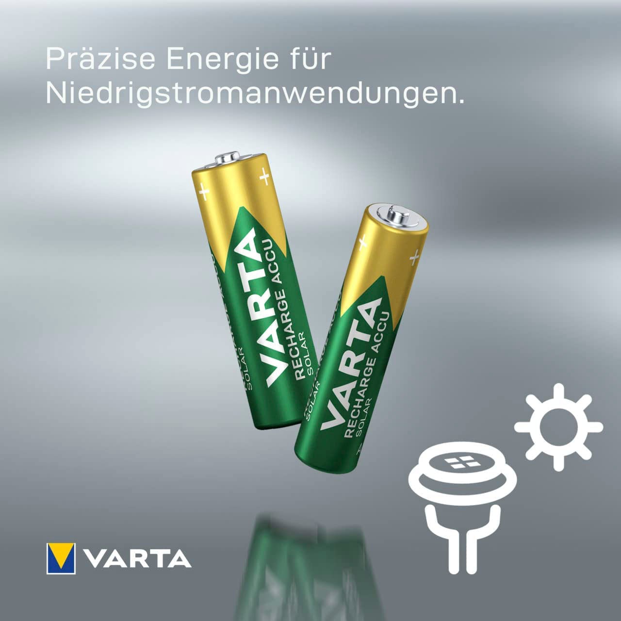 VARTA Akkupacks »RECHARGE ACCU Solar vorgeladener AA Mignon NiMH Akku (8erPack, 800mAh)«, Mignon, AA, 800 mAh