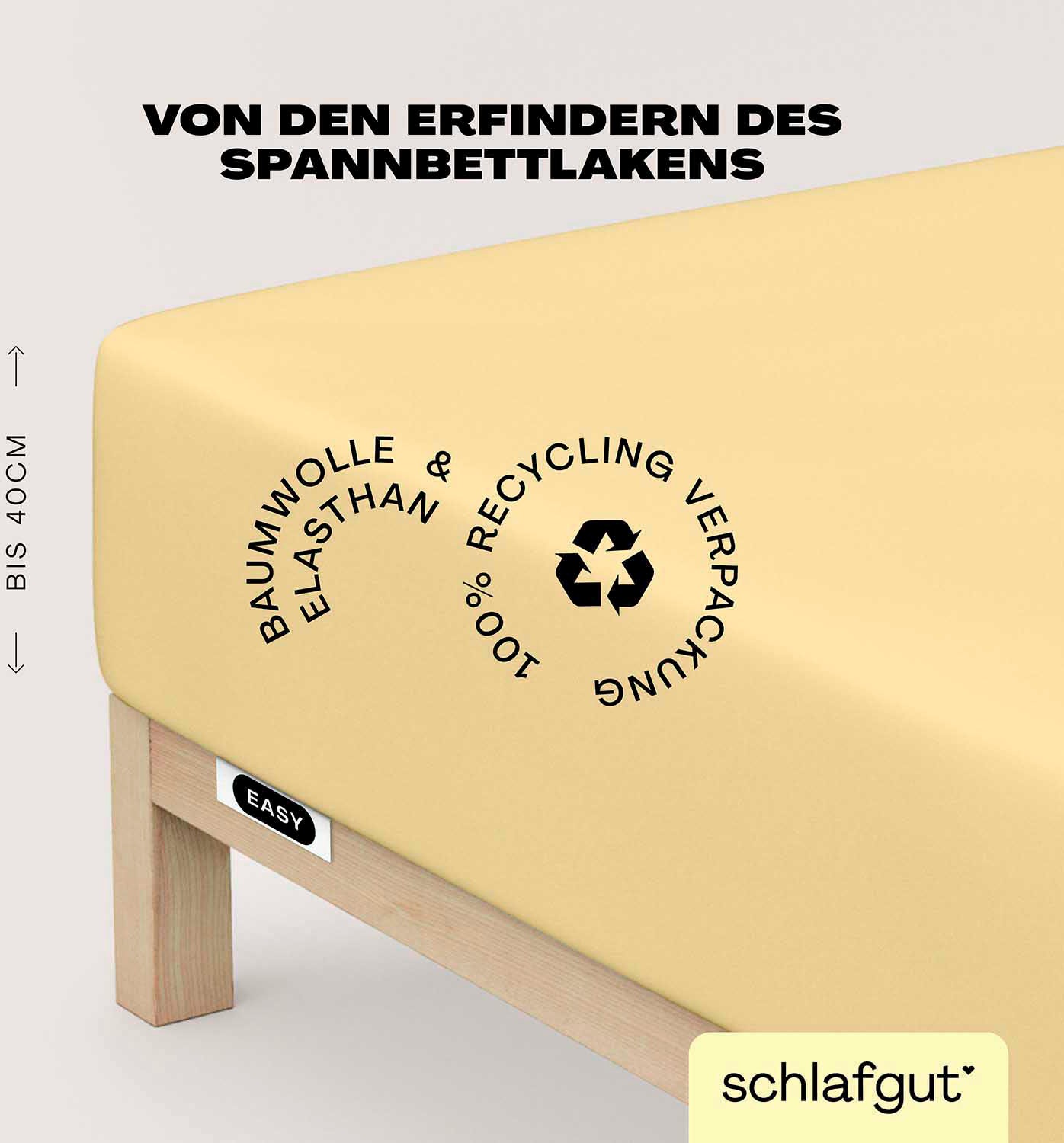 Schlafgut Spannbettlaken »EASY Jersey Elasthan Boxspring«, MADE IN GREEN by OEKO-TEX®