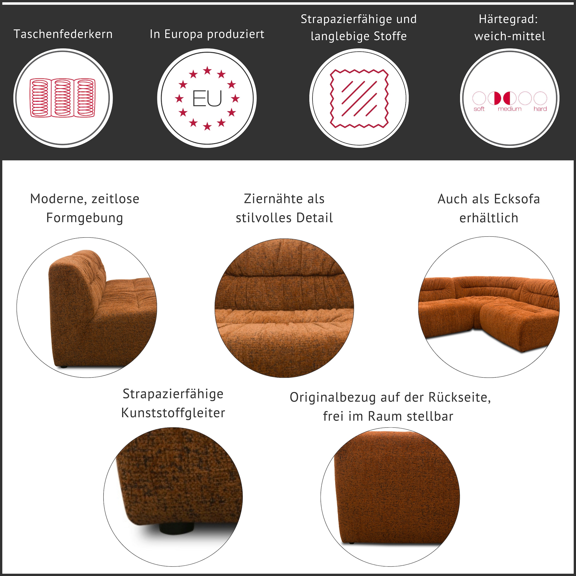 DOMO collection Big-Sofa »800027« Federkern