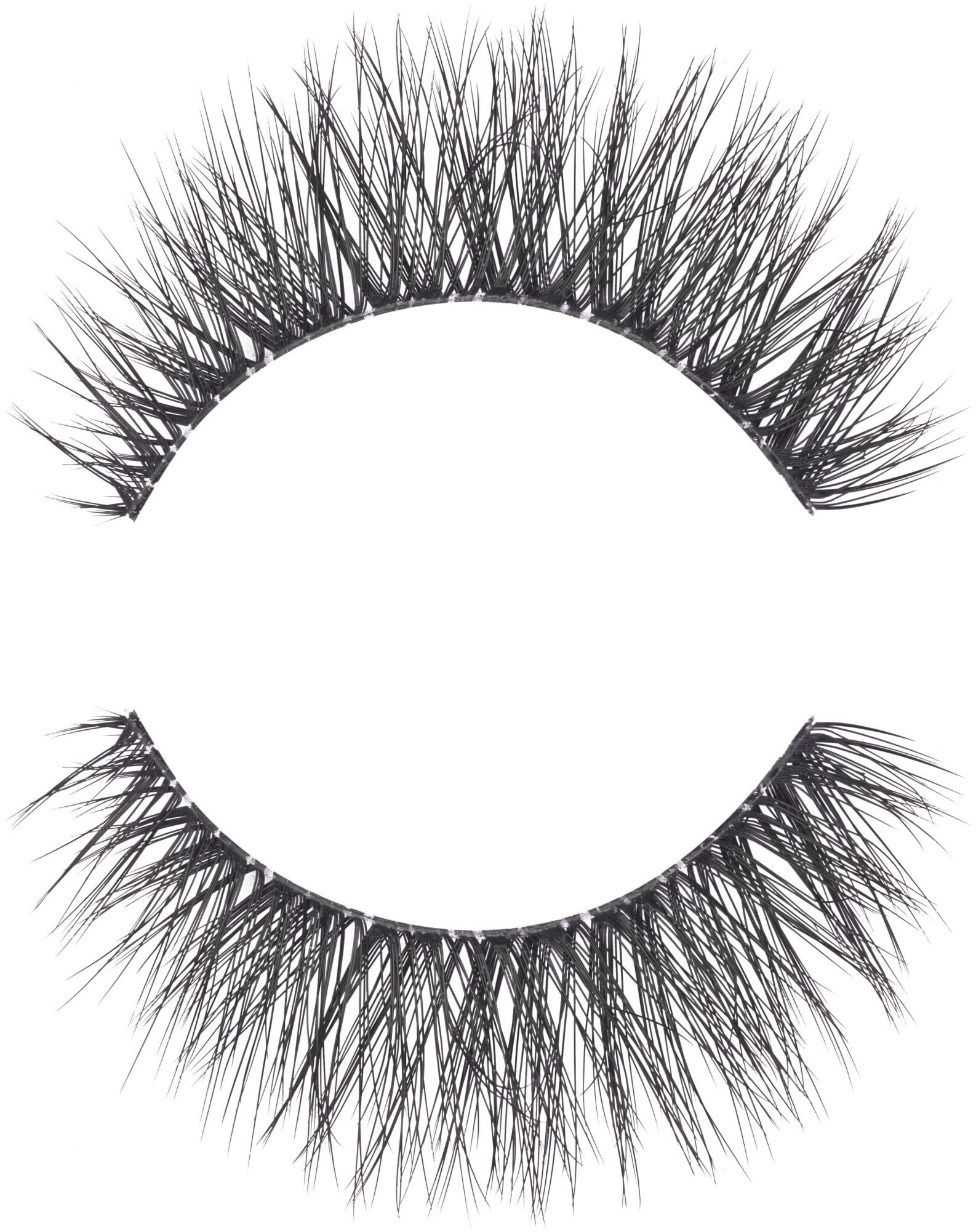 Essence Bandwimpern »what the fake! false lashes«, (Set, 3 tlg.), Ultradünnes Wimpernband, wiederverwendbar, mitgelieferter Kleber.