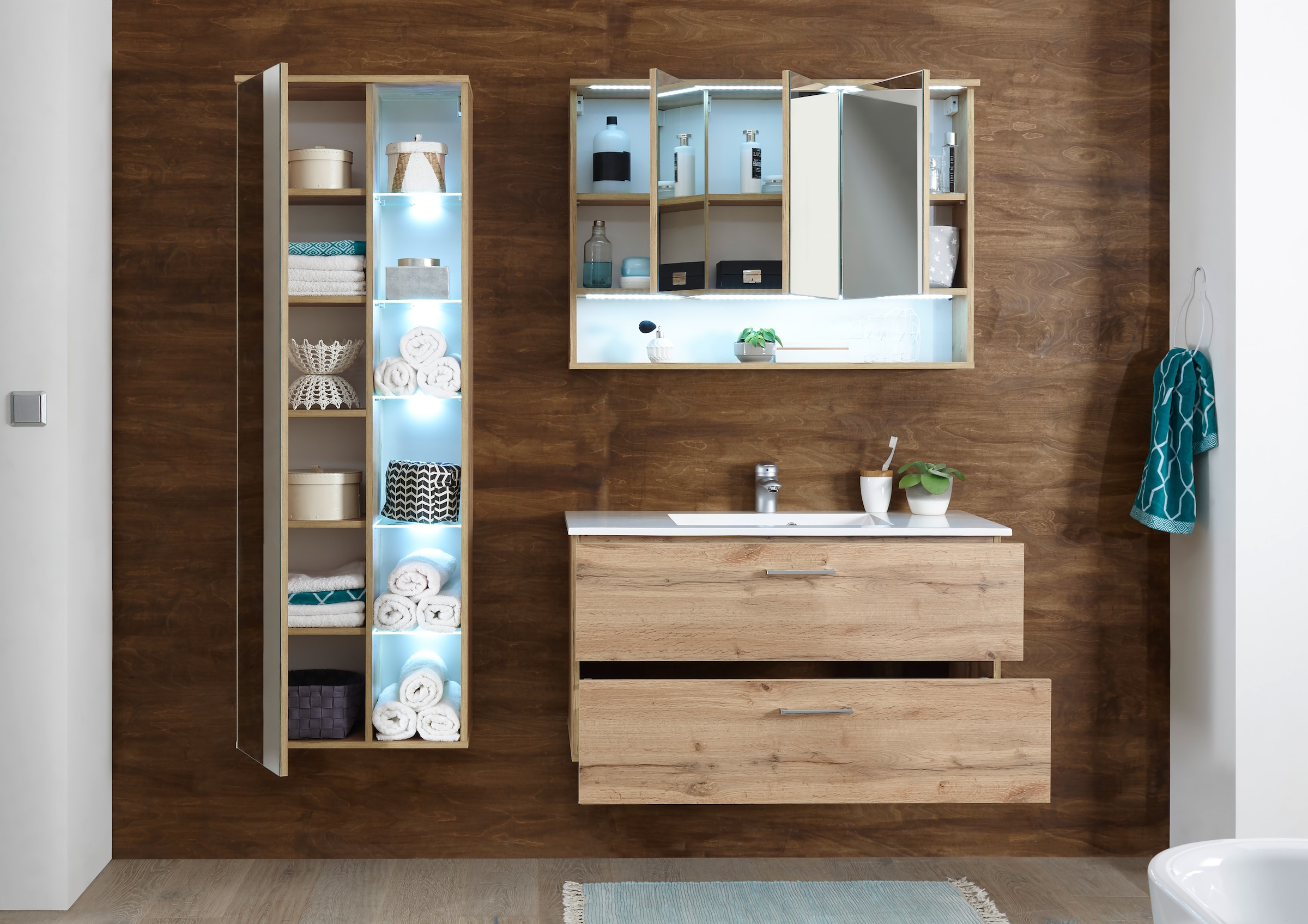 BASIC by Balculina Badmöbel-Set »Best« 3 Stk. tlg.