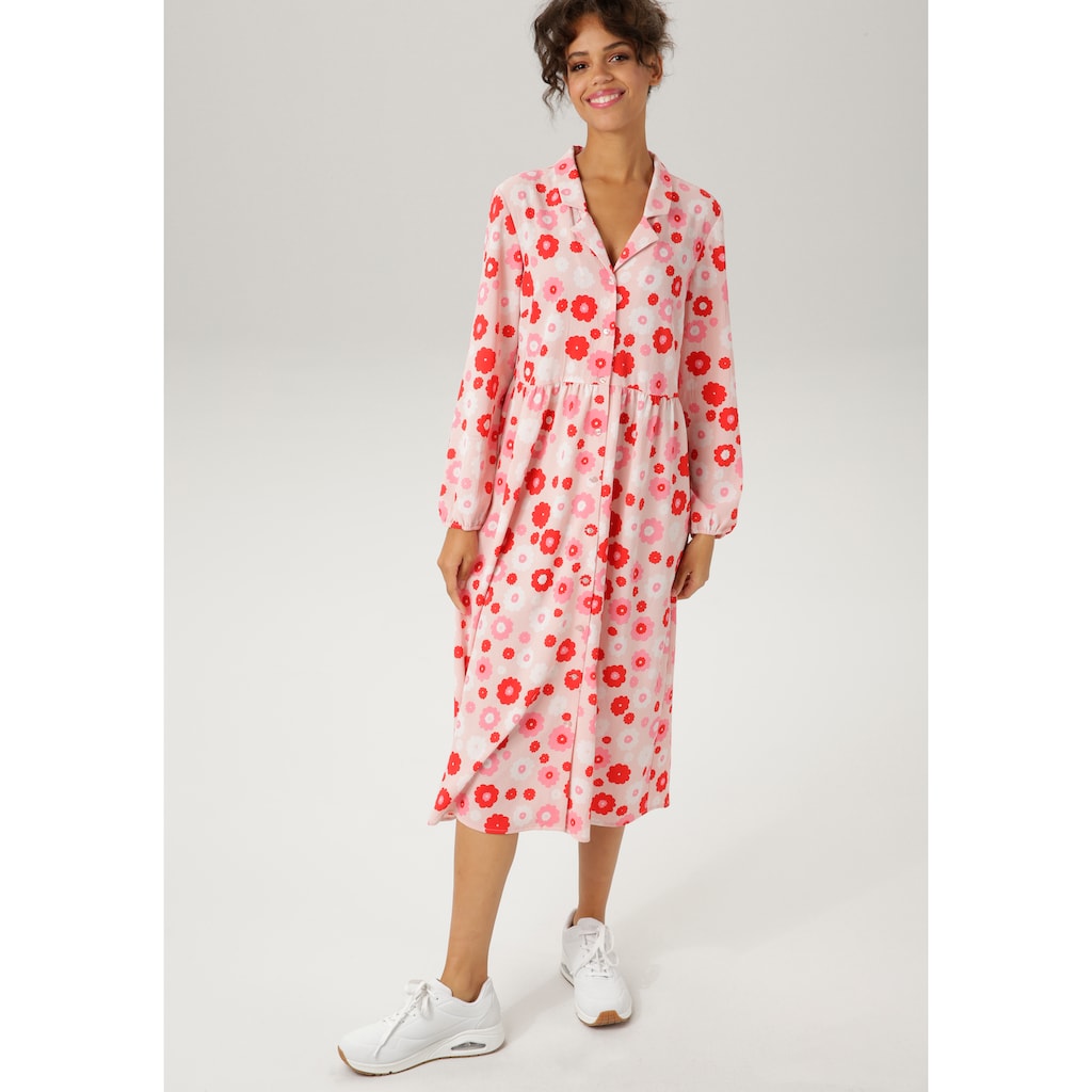 Aniston CASUAL Blusenkleid mit farbharmonischen Blüten bedruckt