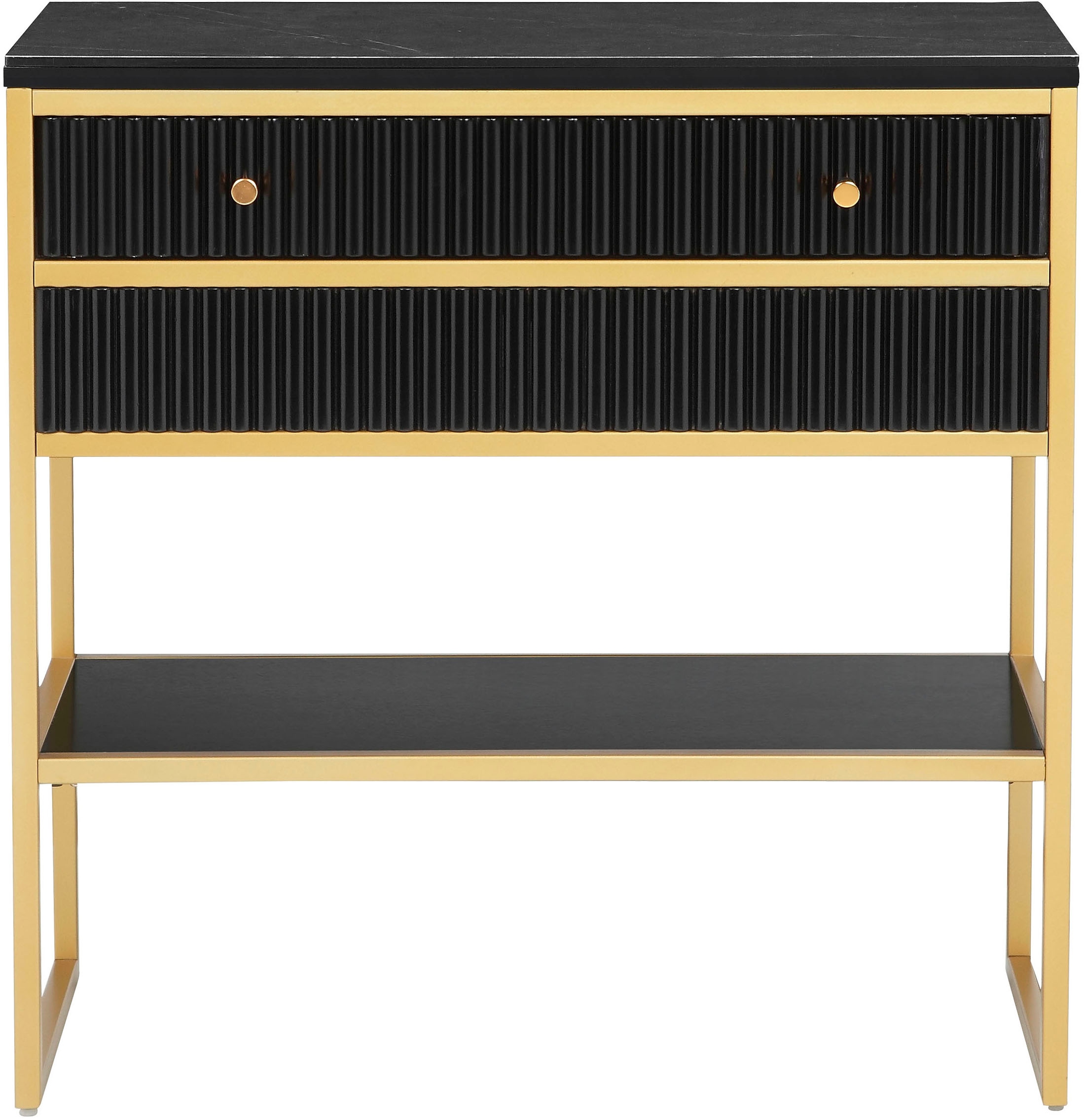 Leonique Sideboard »Fleuriss« Keramikplatte, goldenes Gestell, FSC-zertifiziertem Holz, Breite 80 cm