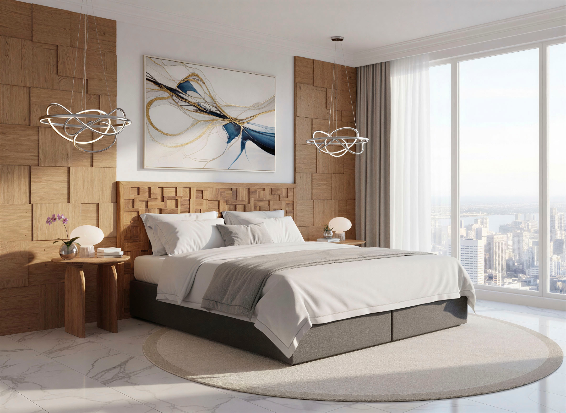 SIT Kopfteil Extravagantes Teak-Mosaikmuster