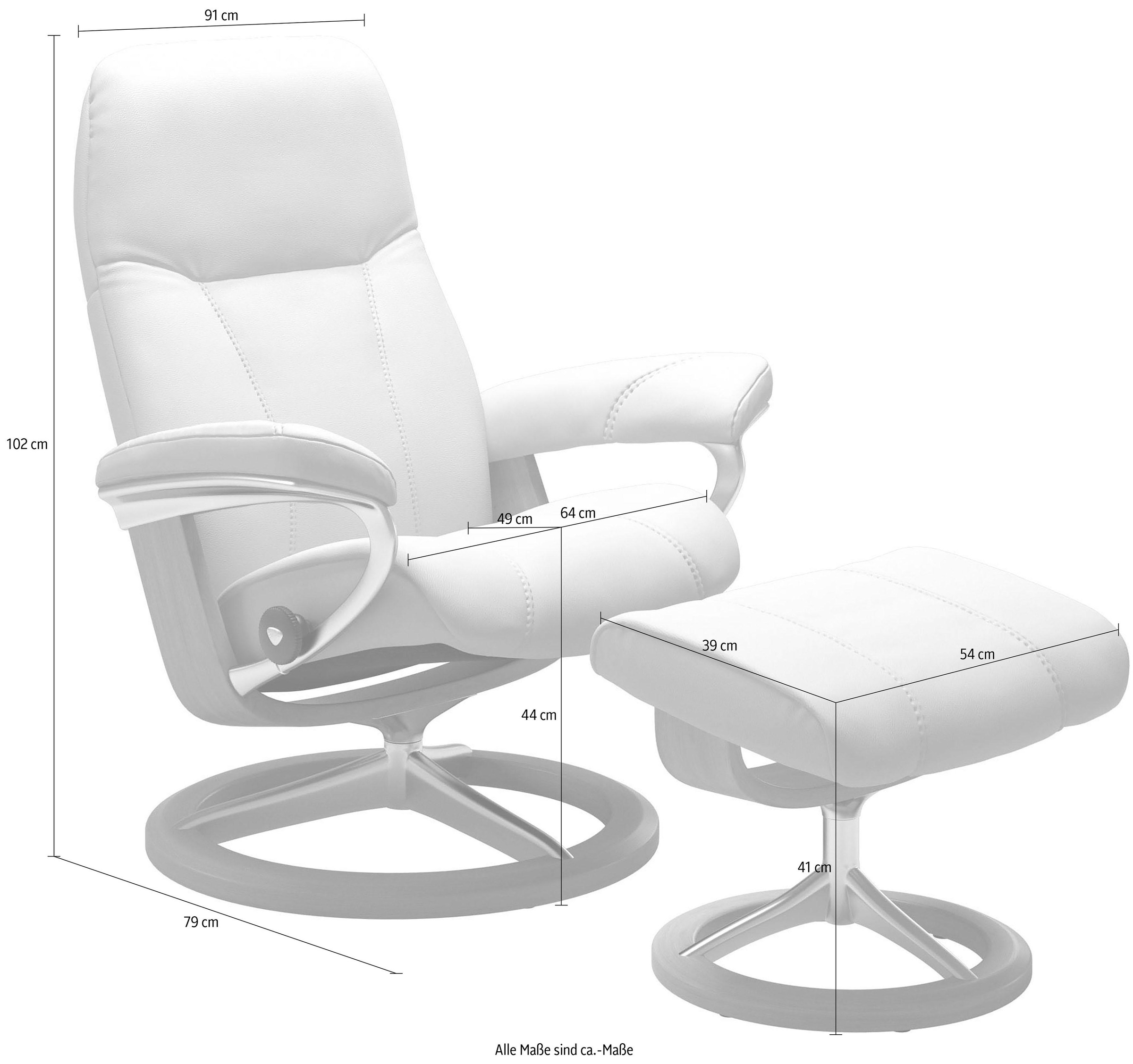 Stressless® Relaxsessel »Consul«, (Set, Relaxsessel mit Hocker), mit Hocker, mit Signature Base, Größe L, Gestell Eiche