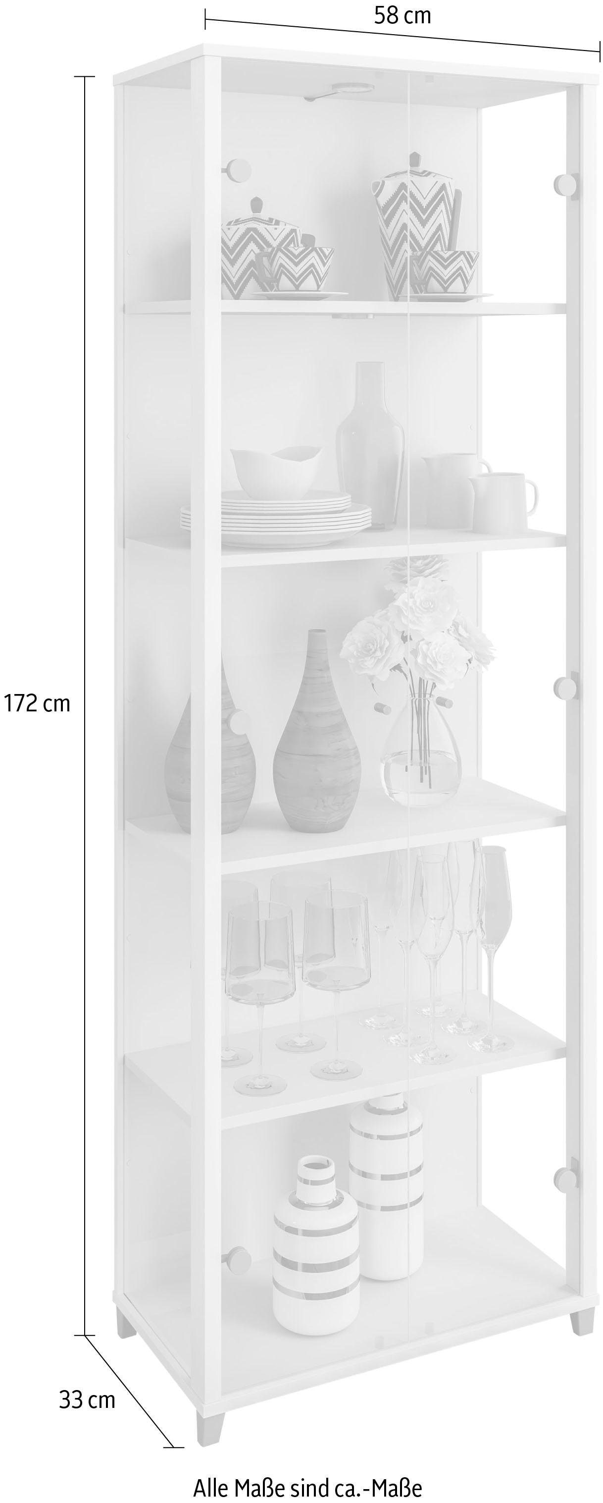 fif möbel Vitrine »OPTIMA«, Standvitrine, Vitrinenschrank, Glasvitrine, Sammlervitrine