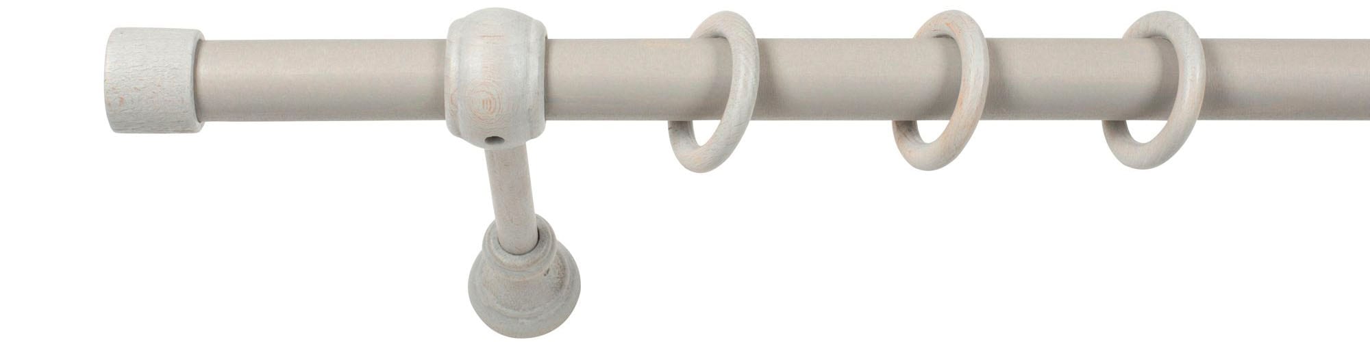 SN DECO GROUP Gardinenstange »Cafiro« 1 läufig-läufig Fixmaß 28 mm, Holz, verschiedene Längen und Farben, Komplettset