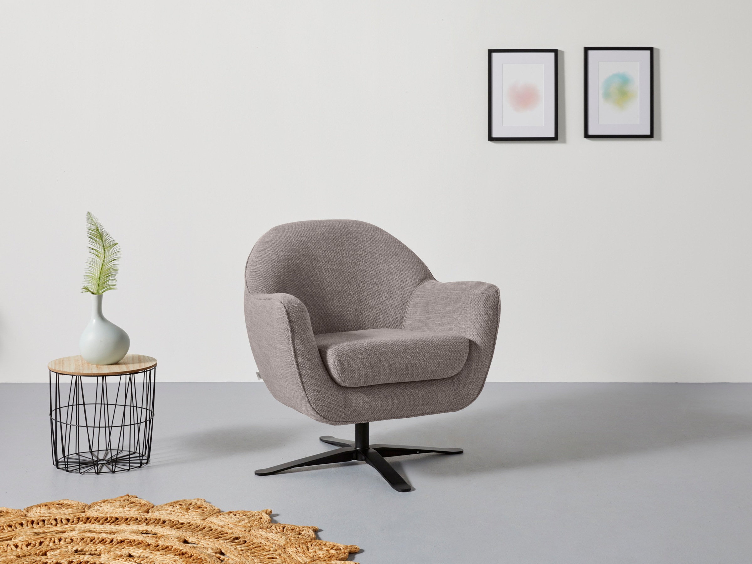 andas Drehsessel »Stavre, Loungesessel«, in moderner Optik, mit elegantem Drehfuß
