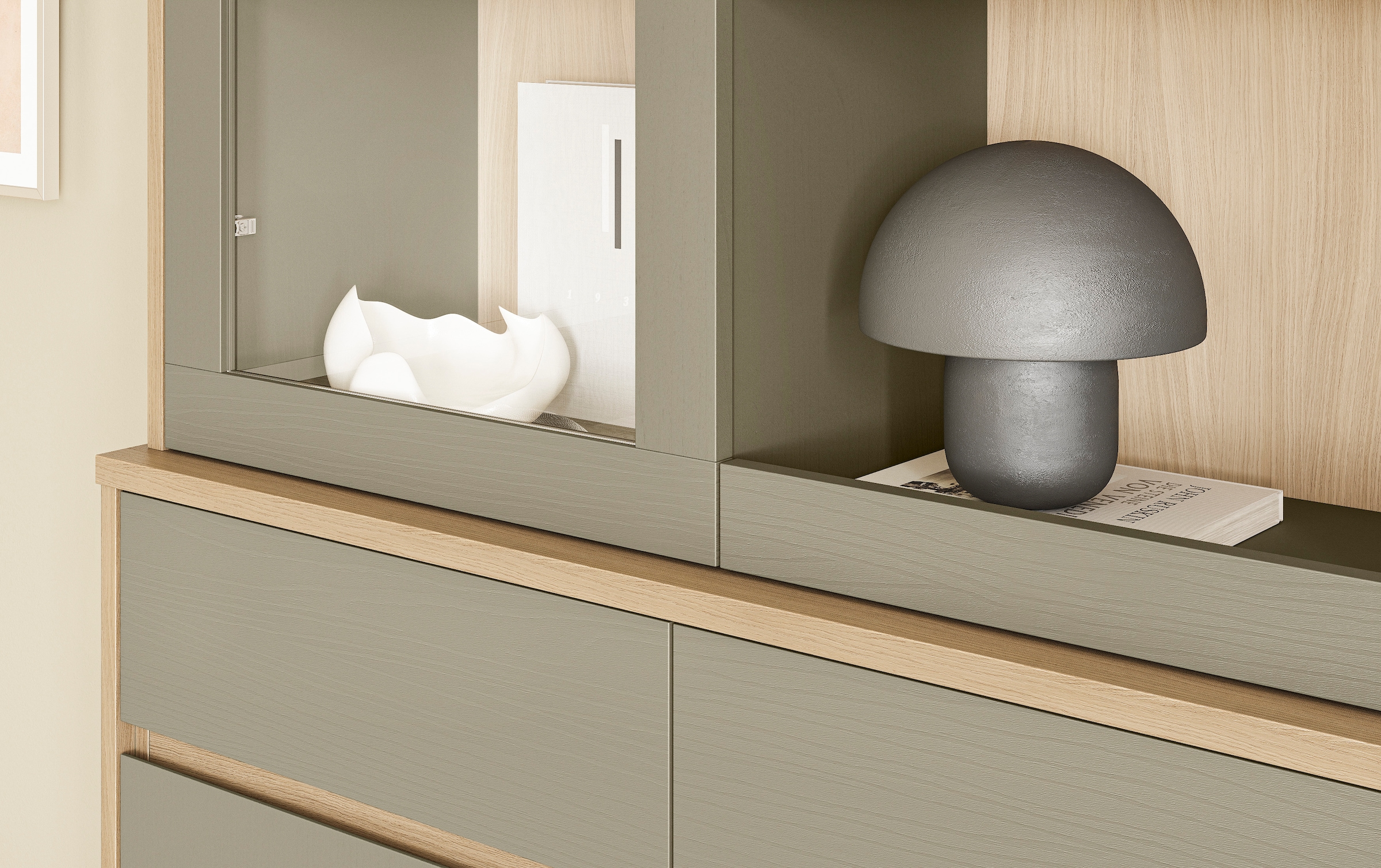 Home affaire Buffet »Stranda, Hochschrank im Scandi-Style, moderner Schrank«, Rahmenoptik, ausreichend Stauraum, vielseitig einsetzbar, 164 cm breit