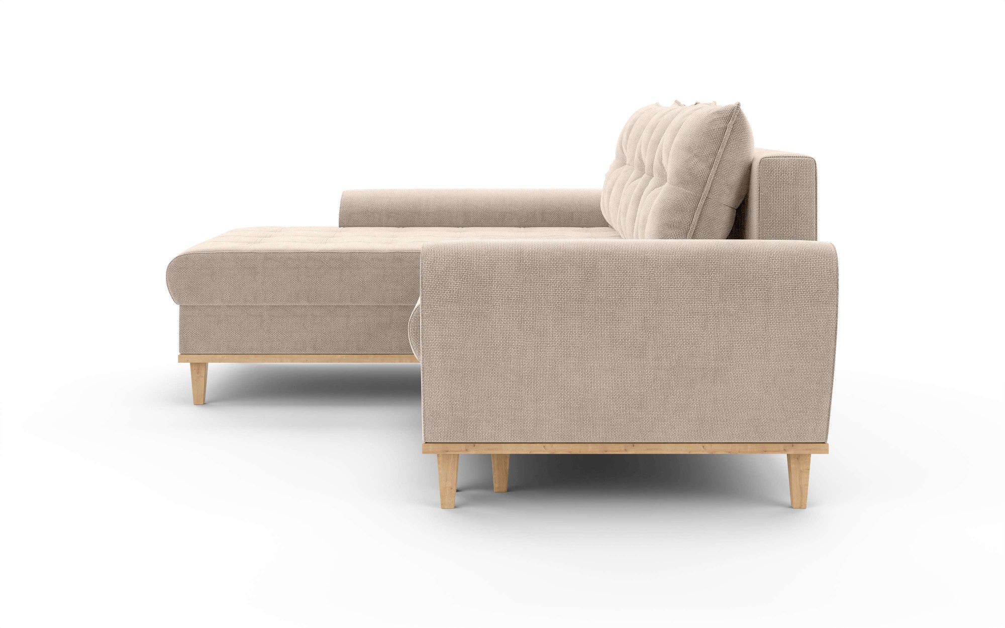 Home affaire Ecksofa »Ahrdorf mit Bettfunktion und Bettkasten, Maße: B/H/T 268/86/175 cm«, L-Form mit 3 Rückenkissen und moderne gerundete Armlehnen