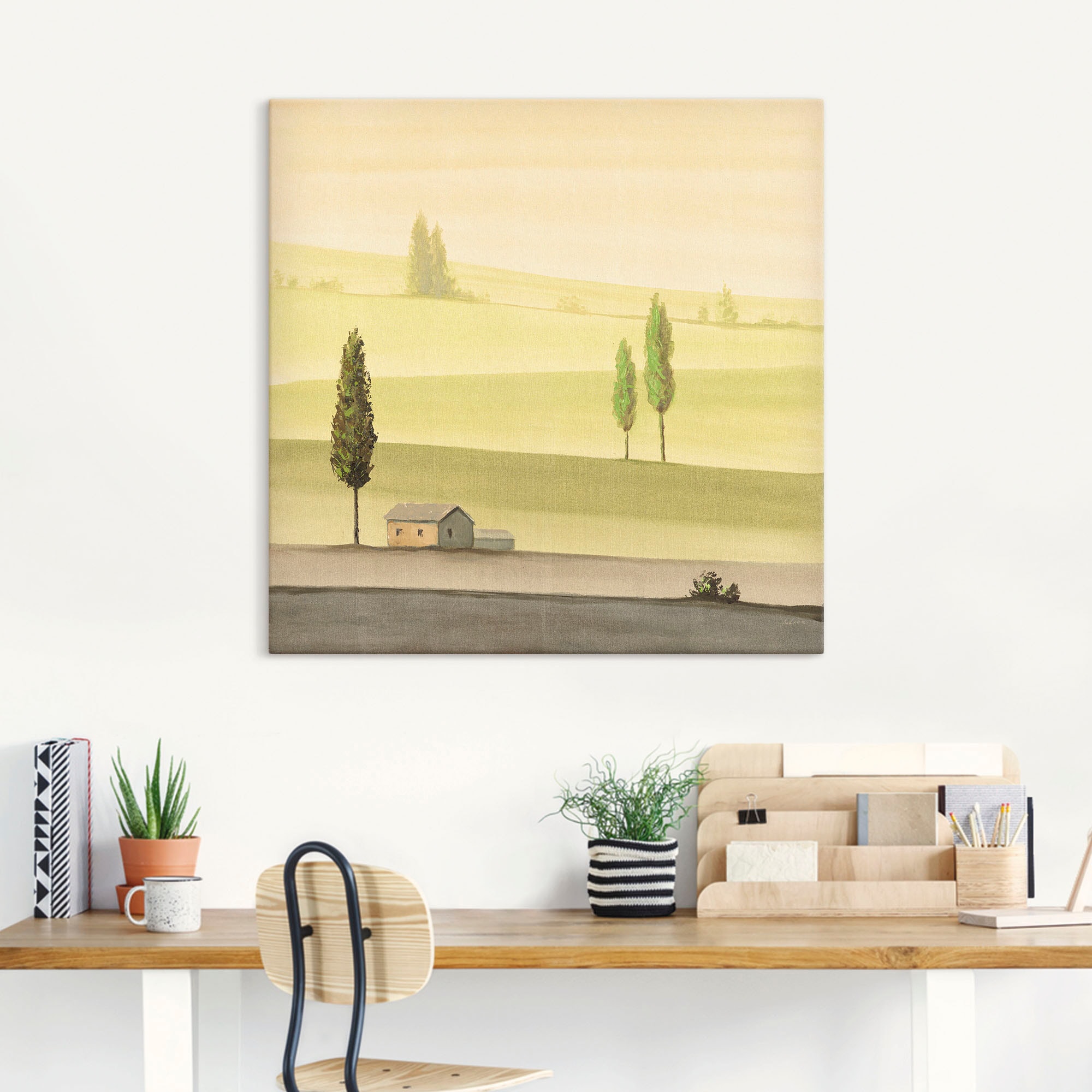 Artland Wandbild »Landschaft in Grün II« Wiesen & Bäume 1 Stk. tlg. als Leinwandbild, Poster in verschied. Größen