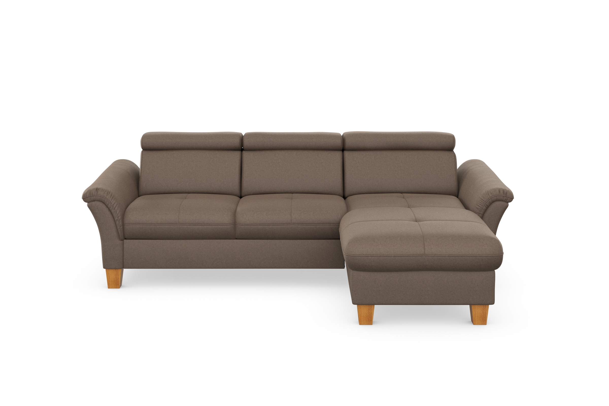 Home affaire Ecksofa »Lindgren L-Form« wahlweise mit Bett mit klappbaren Rollen, Kasten und Kopfverstellung