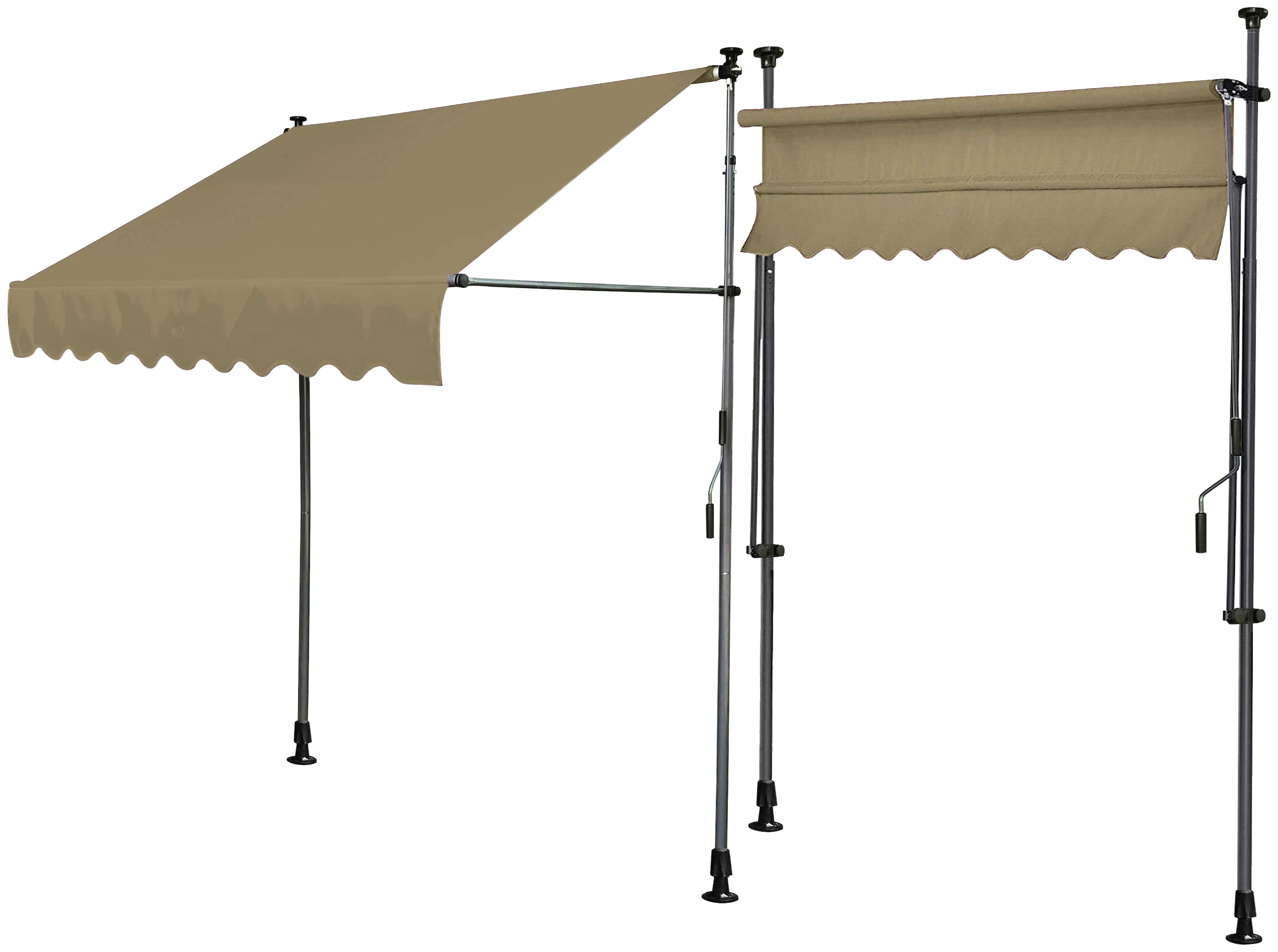 Quick Star Klemm-Senkrechtmarkise, 200 cm Breite, 130 cm Ausfall, Neigungswinkel verstellbar