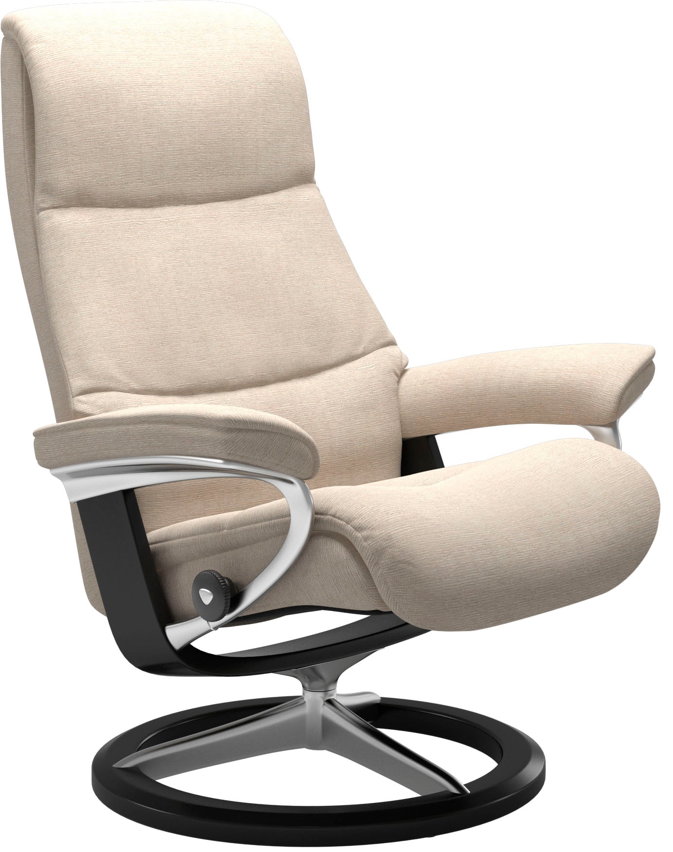 Stressless® Relaxsessel »View«, (Set, Relaxsessel mit Hocker), mit Signature Base, Größe M,Gestell Schwarz