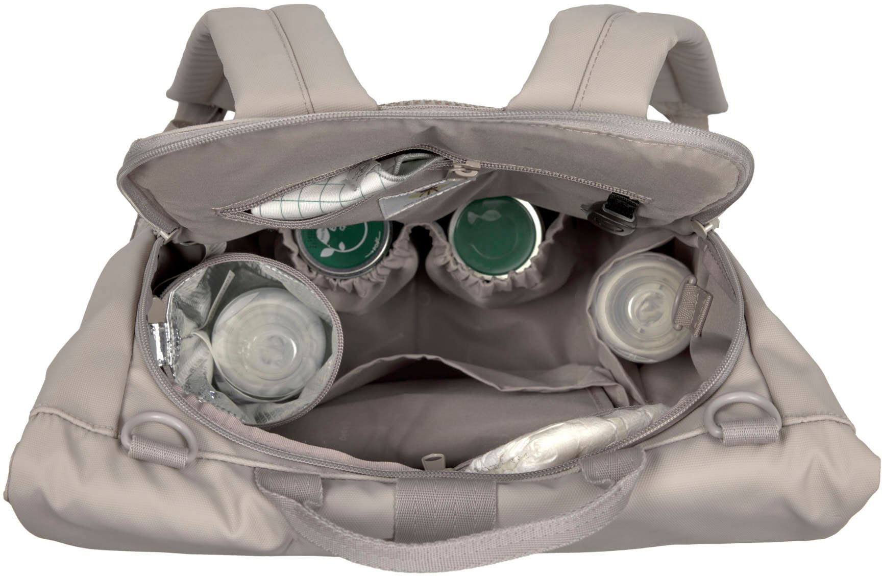 LÄSSIG Wickelrucksack »Green Label, Rolltop Up, taupe«, vegan; zum Teil aus recyceltem Material