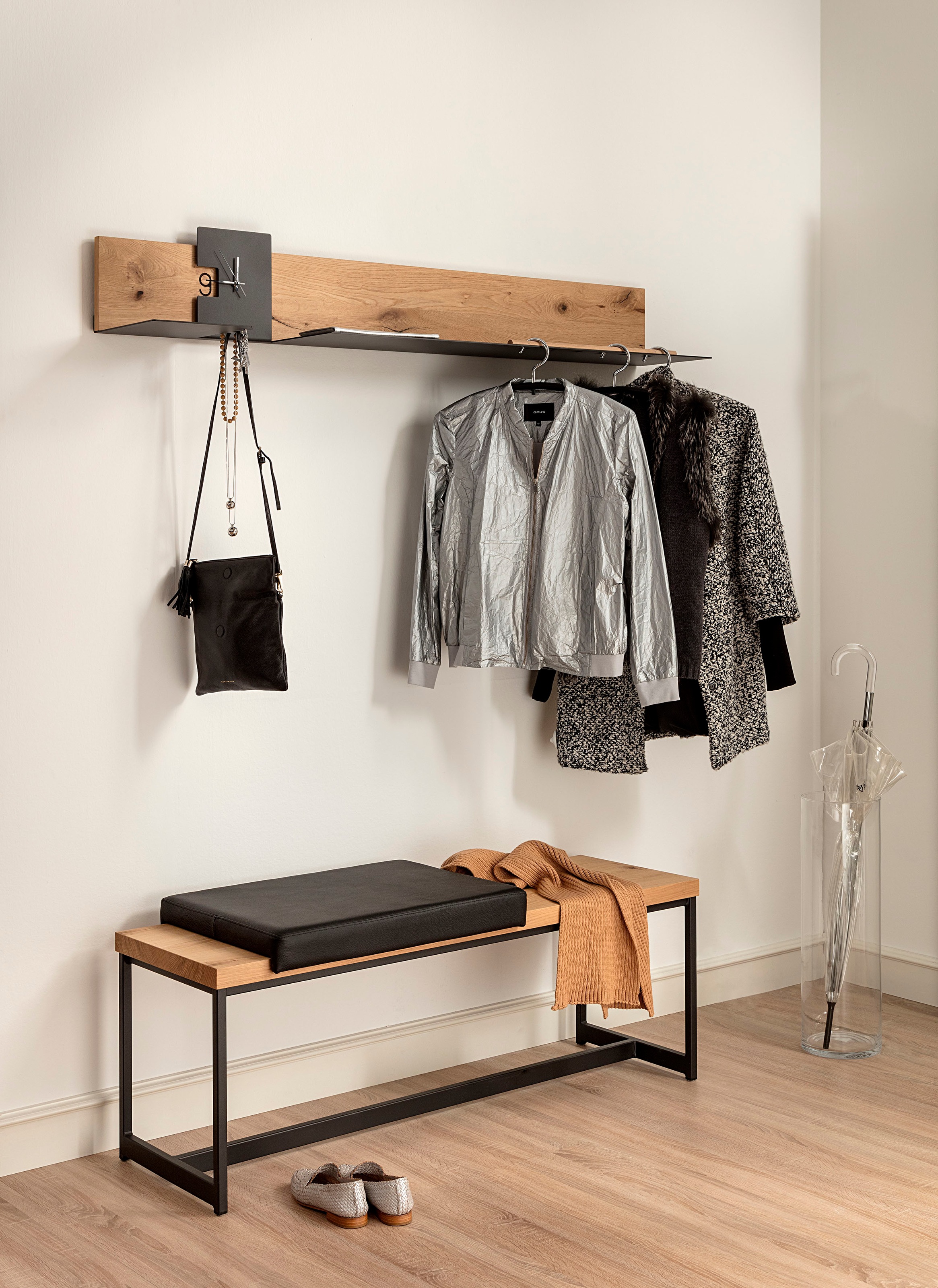 GWINNER Bank »Style«, (1 St.), Echtholzfurnier, Sitzkissen mit Lederbezug, Made in... kaufen