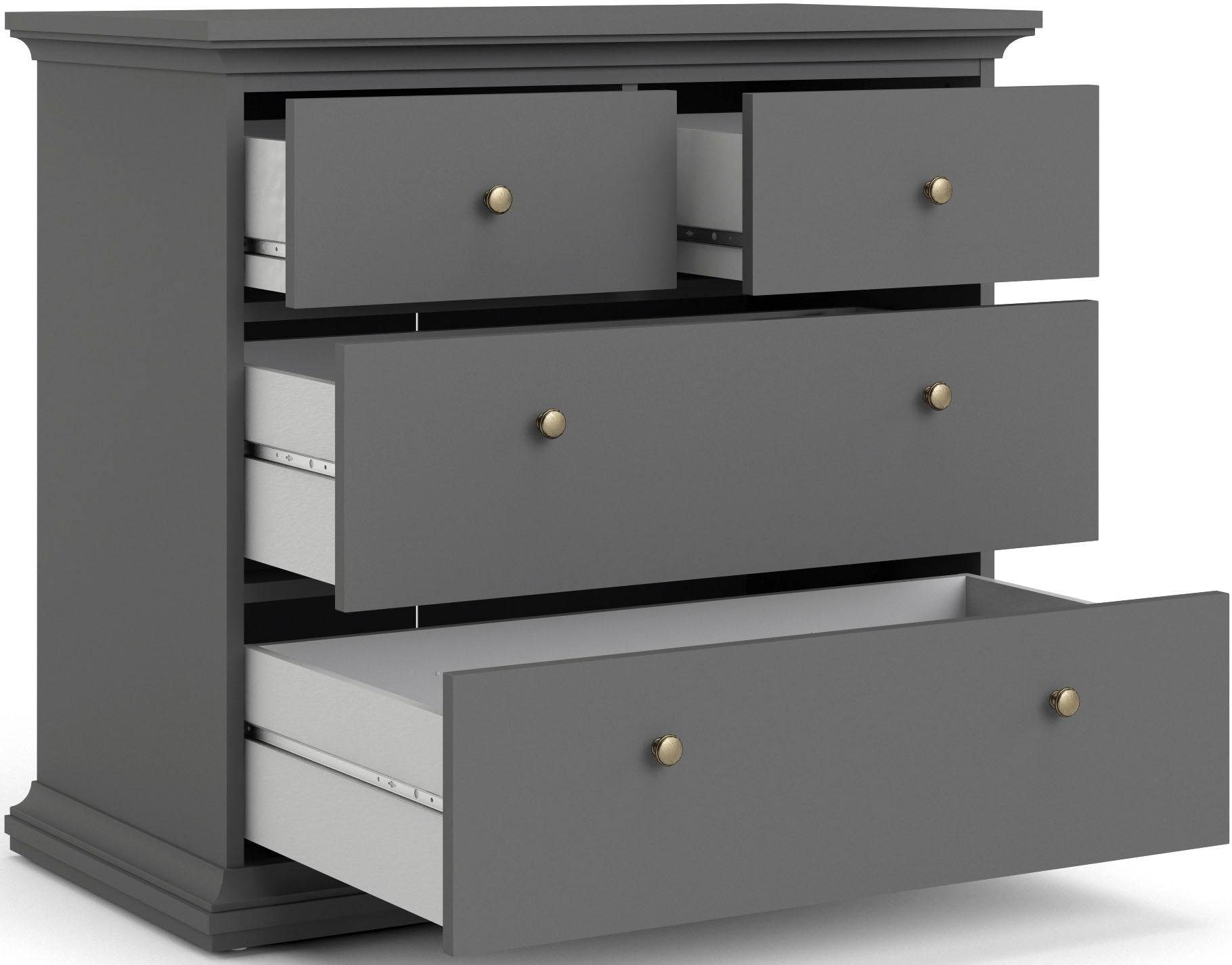 Home affaire Kommode »Paris, Aufbewahrung, Schubladenschrank, Stauraum«, mit 4 Schubladen, Breite 96 cm, Höhe 87 cm