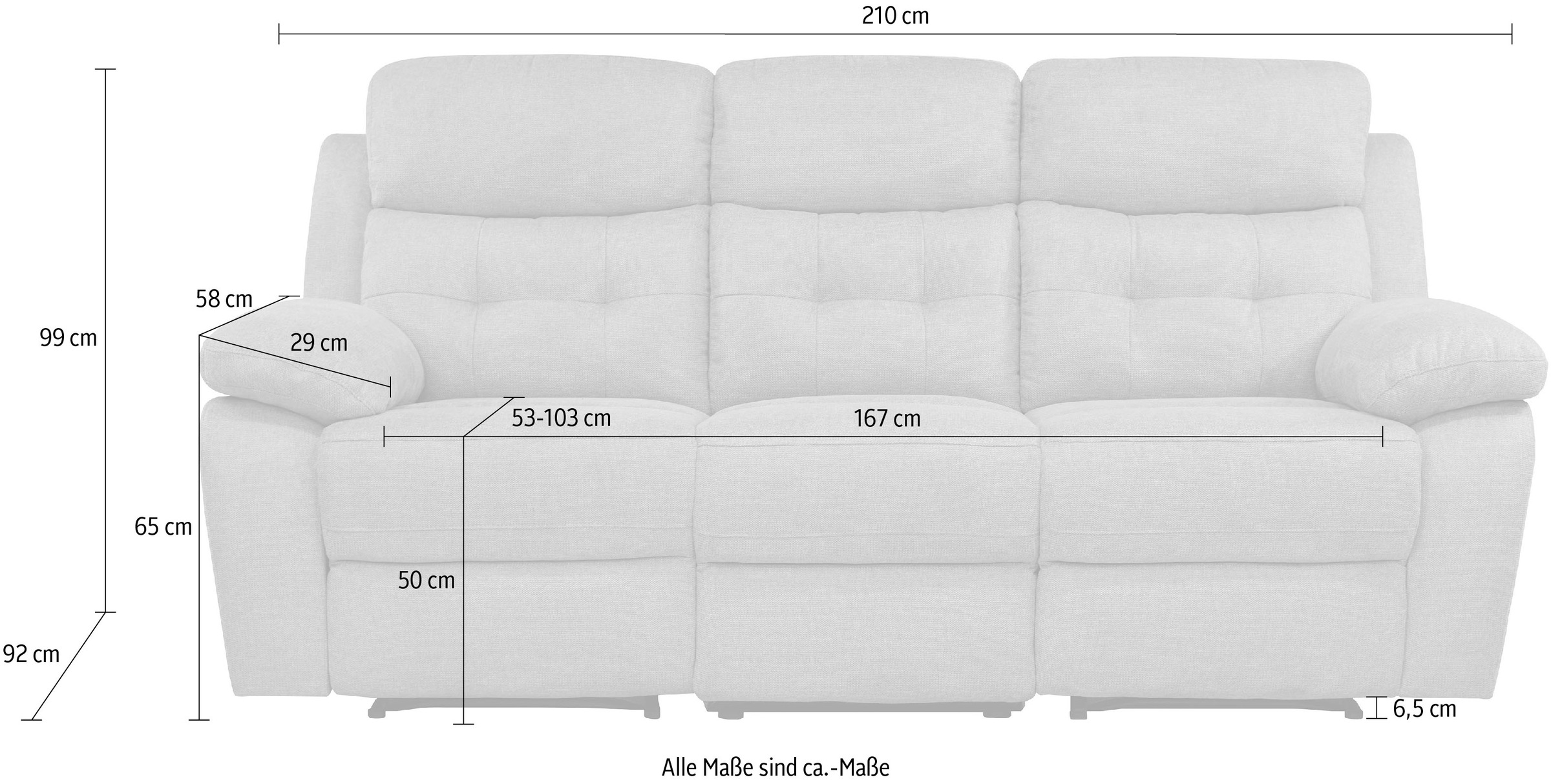 Home affaire 3-Sitzer »Lannilis«, mit manueller und elektrischer Relaxfunktion
