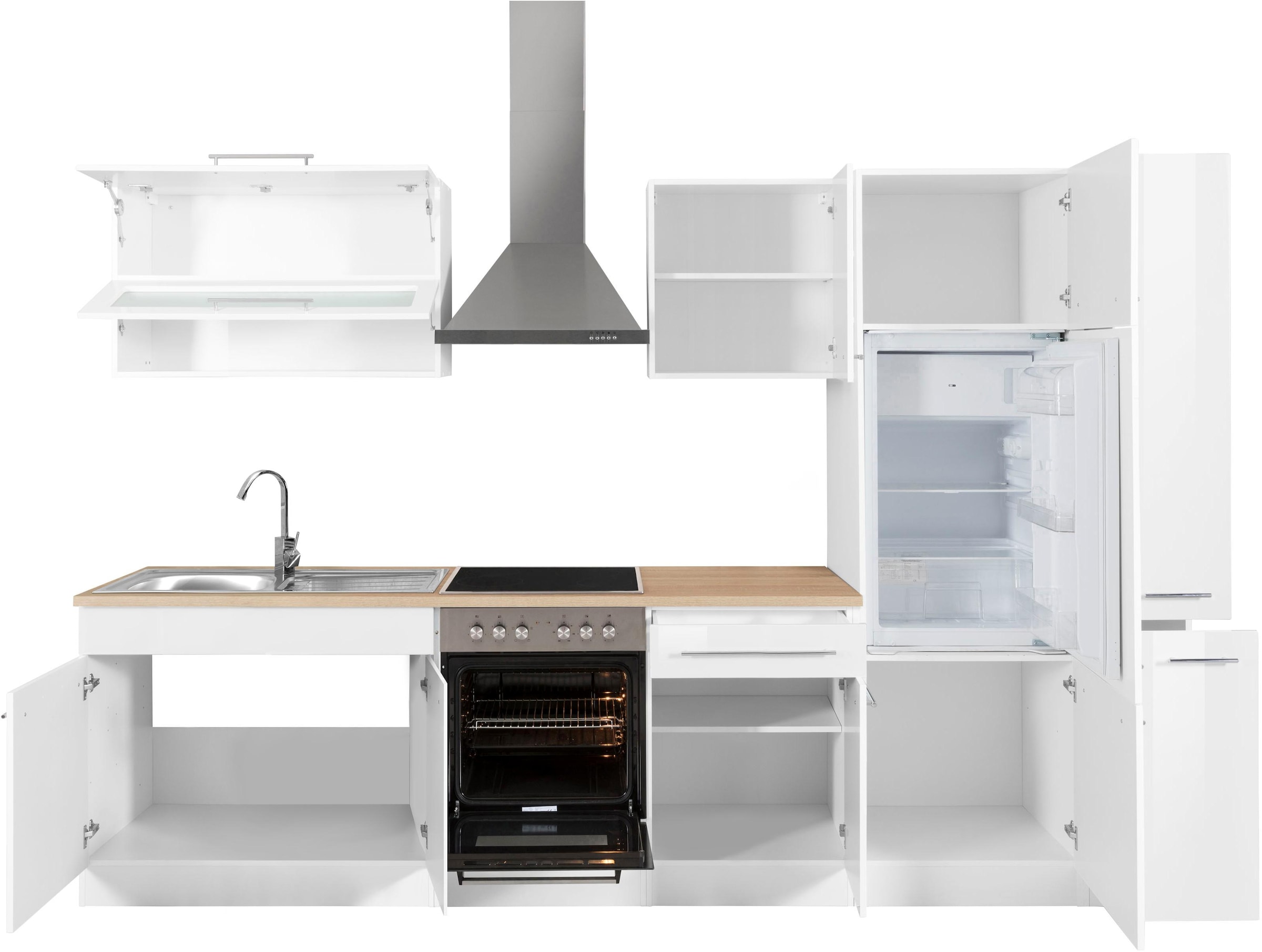 KOCHSTATION Küchenzeile »KS-Eton«, mit E-Geräten, Breite 300 cm