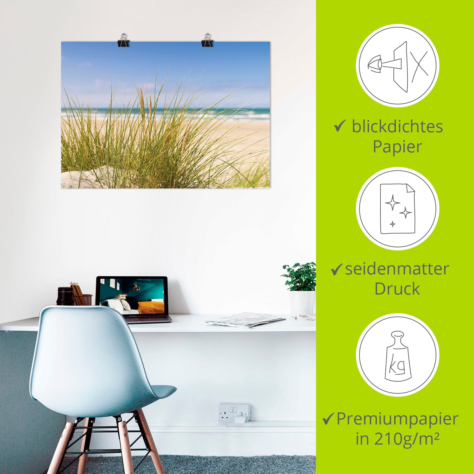 Artland Wandbild »Dünengras« Strand 1 Stk. tlg. als Leinwandbild, Poster in verschied. Größen
