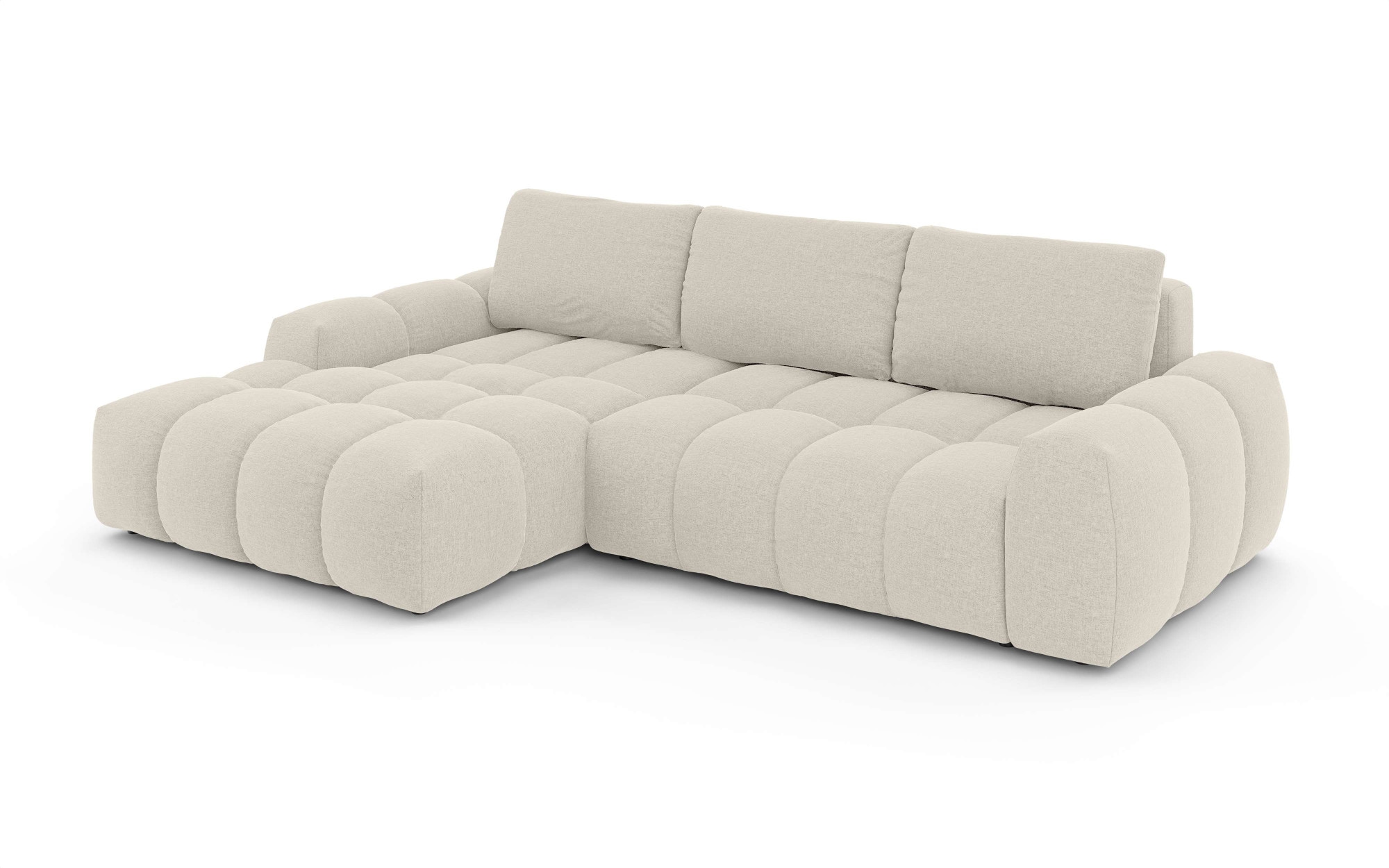 OTTO home Ecksofa »AZITA klein optionale Schlafsofa mit Bettkasten, B/T/H: 270/166,5/84cm« L-Form mit Wellenunterfederung, Bubble-Optik