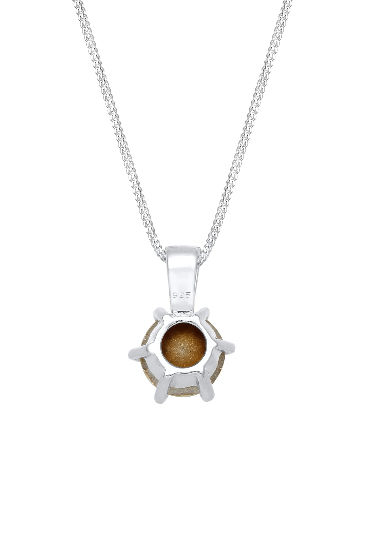 Elli Silberkette »Halskette Solitär Glas Kristalle Weiß 925 Sterling Silber«