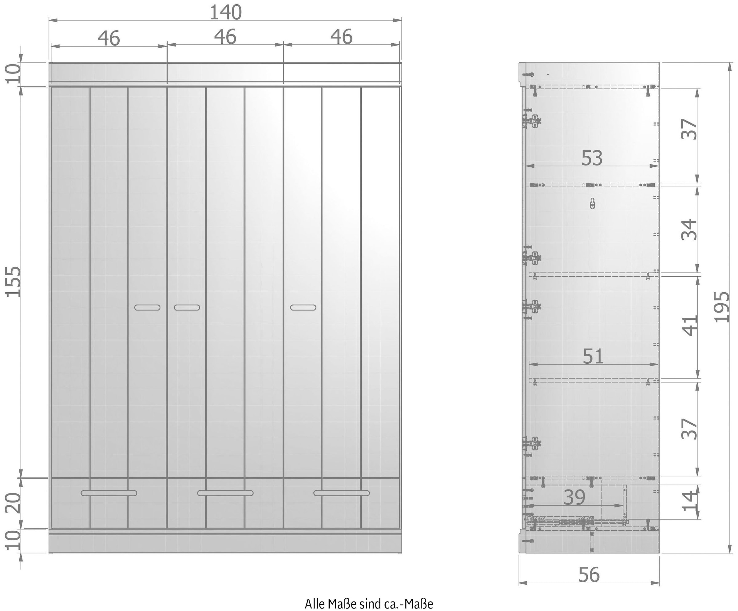 WOOOD Garderobenschrank »Connect«, mit Kleiderstange, Breite 94 cm x Höhe 195 cm