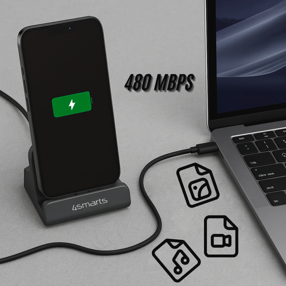 4smarts Ladestation »VoltDock Charging Stand USB-C 60W«