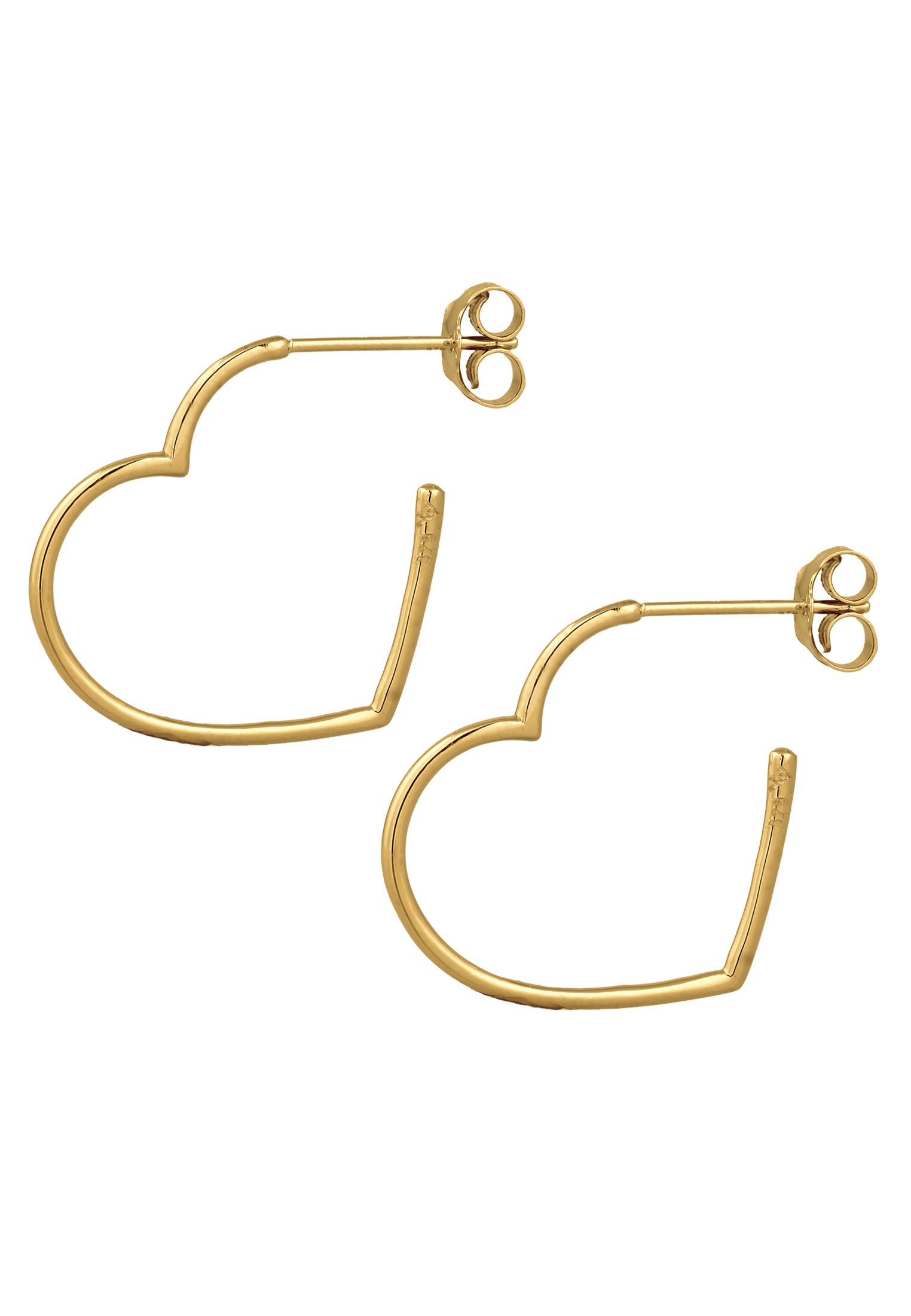 Elli Premium Paar Creolen »Ohrringe Ohrstecker Creolen Herz 375 Gelbgold«