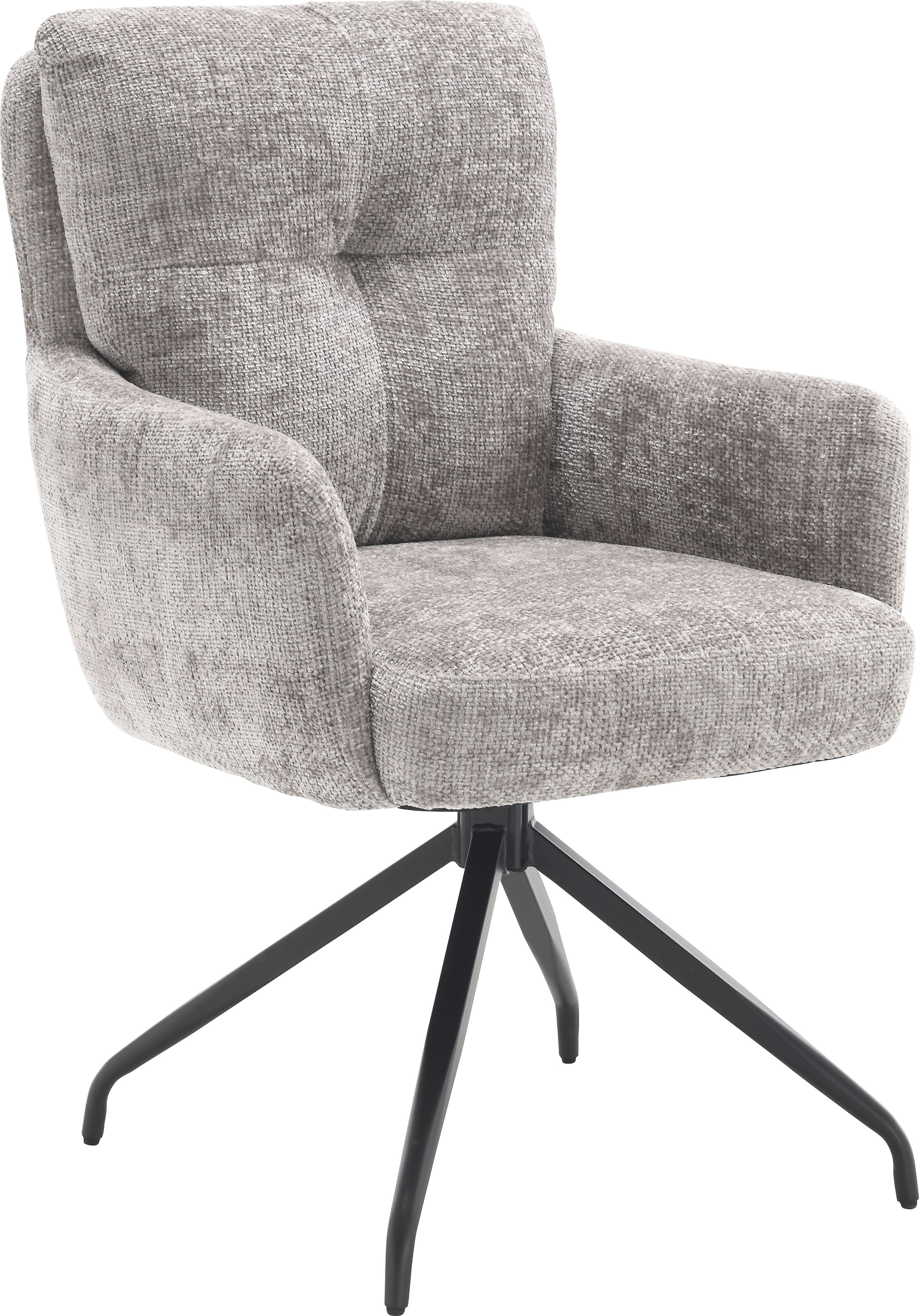 Home affaire Esszimmerstuhl "Valldemossa" (Set) 2 Stk.pflegeleichter Boucle Bezug, mit schwarzen Metallbeinen, Breite 60 cm