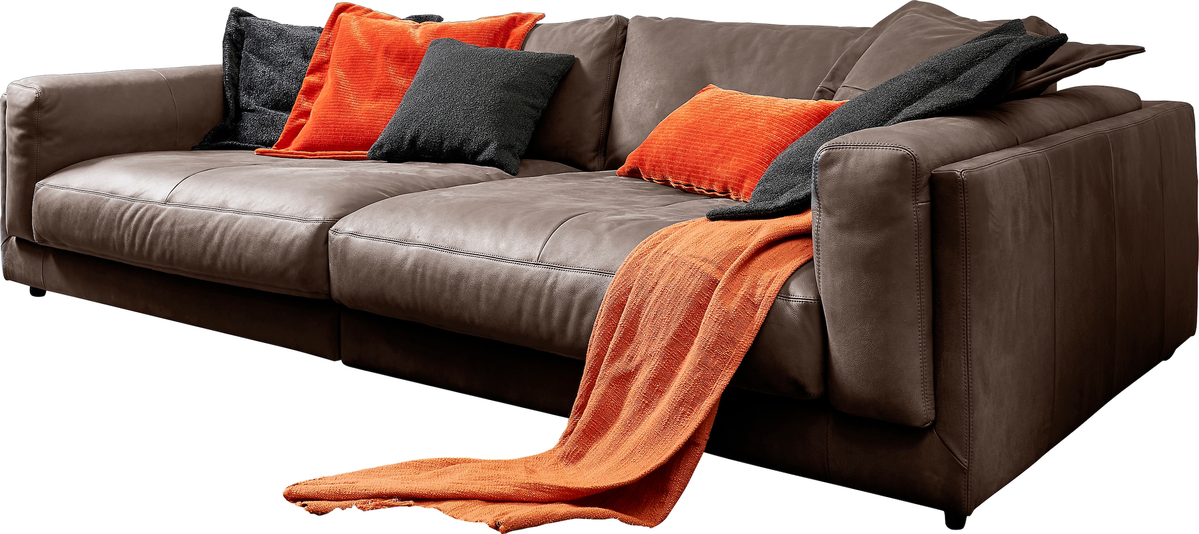 3C Candy Big-Sofa »Karalis mit extra großer Sitztiefe, elegantes Mega Sofa zum Relaxen,«, auch in Cord- oder Leder-Bezug, lose Kissen, loungige Bequemlichkeit