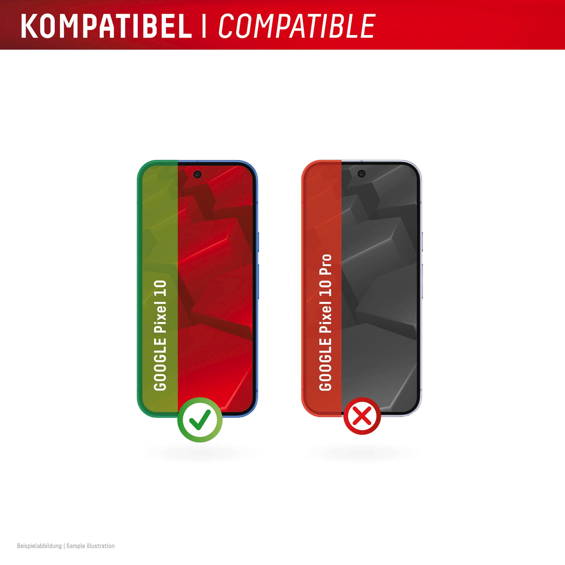 Displex Displayschutzglas »Real Glass Screen Protector inklusive Case« für Google Pixel 10