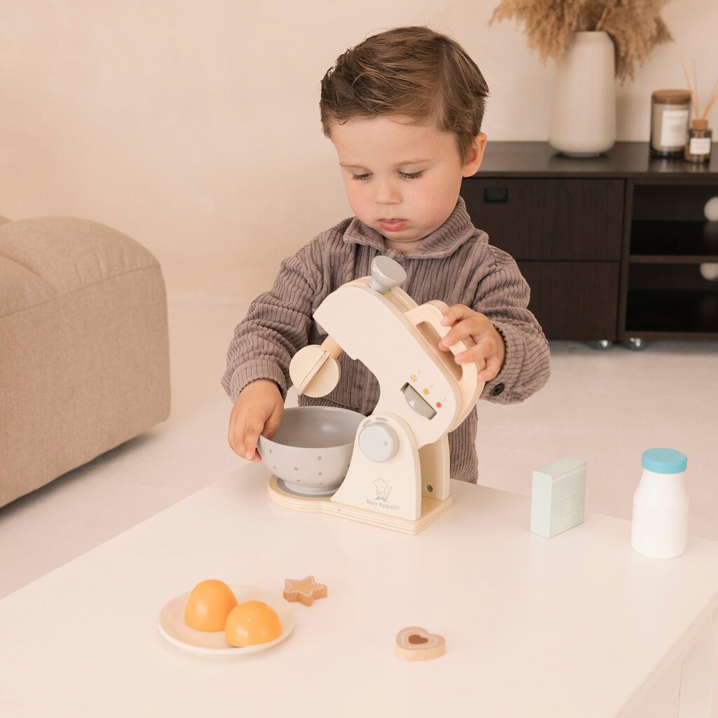 New Classic Toys® Kinder-Rührgerät »Holzspielzeug, Bon Appetit - Mixer mit Zubehör, Creme«