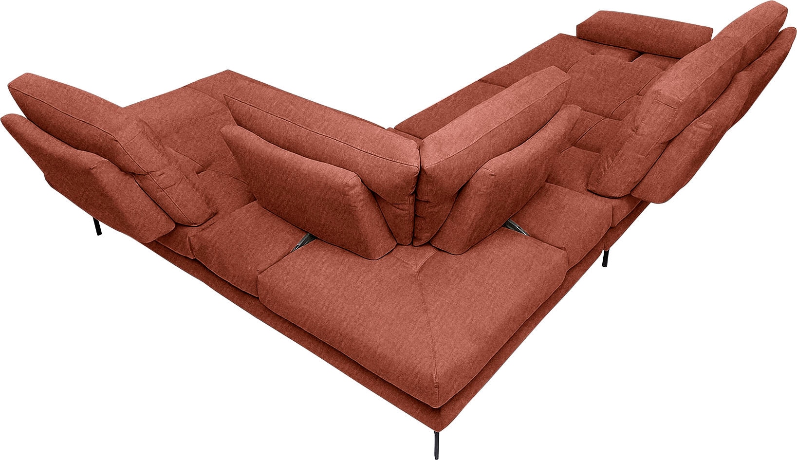 CALIA ITALIA Ecksofa »Toby Wing, B/T: 288/232 cm, Designsofa mit sensationellem Sitzkomfort« L-Form, Sitztiefenverstellung, funktionale Ecke, Füße in schwarz matt
