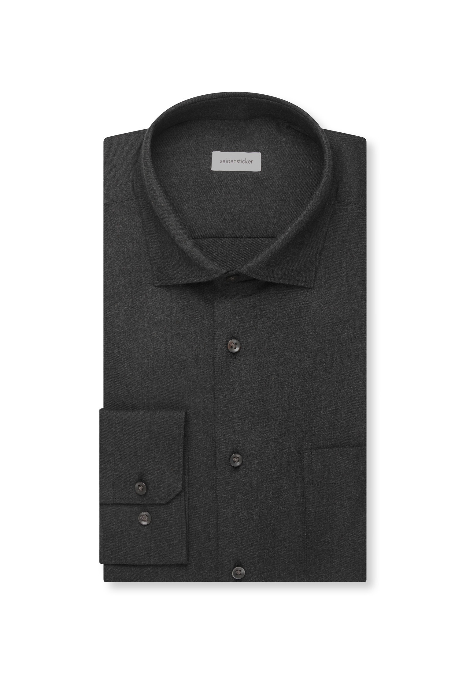 seidensticker Flanellhemd »Schwarze Rose« Regular 1/1 Extra lang Kentkragen Uni