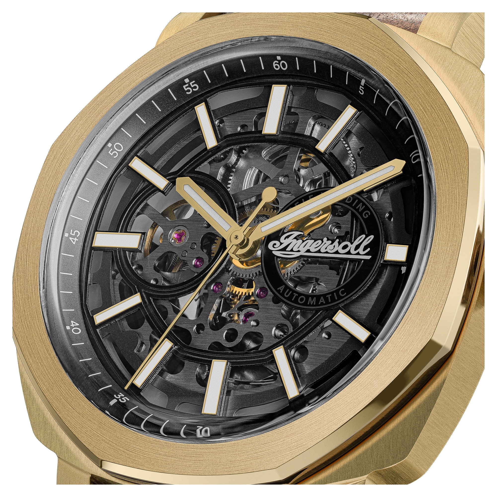 Ingersoll Automatikuhr »The Outrider« Armbanduhr, Herrenuhr, Mechanische Uhr, Lederarmband, analog