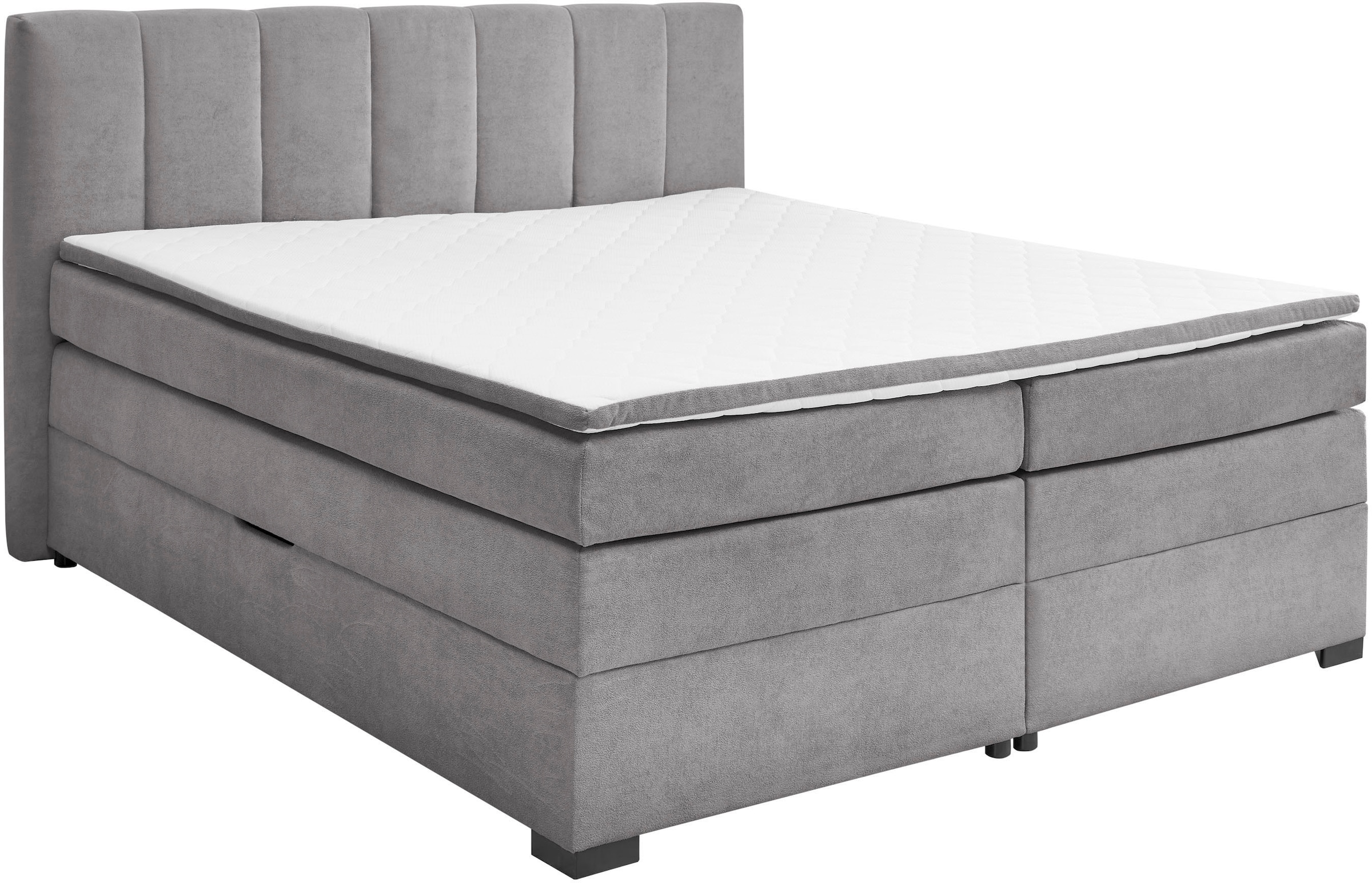 ED EXCITING DESIGN Boxspringbett »Pescara in der Breite 180cm, inkl. Bettkasten« inkl. Tonnentaschen-Federkernmatratze & Komfortschaum-Topper