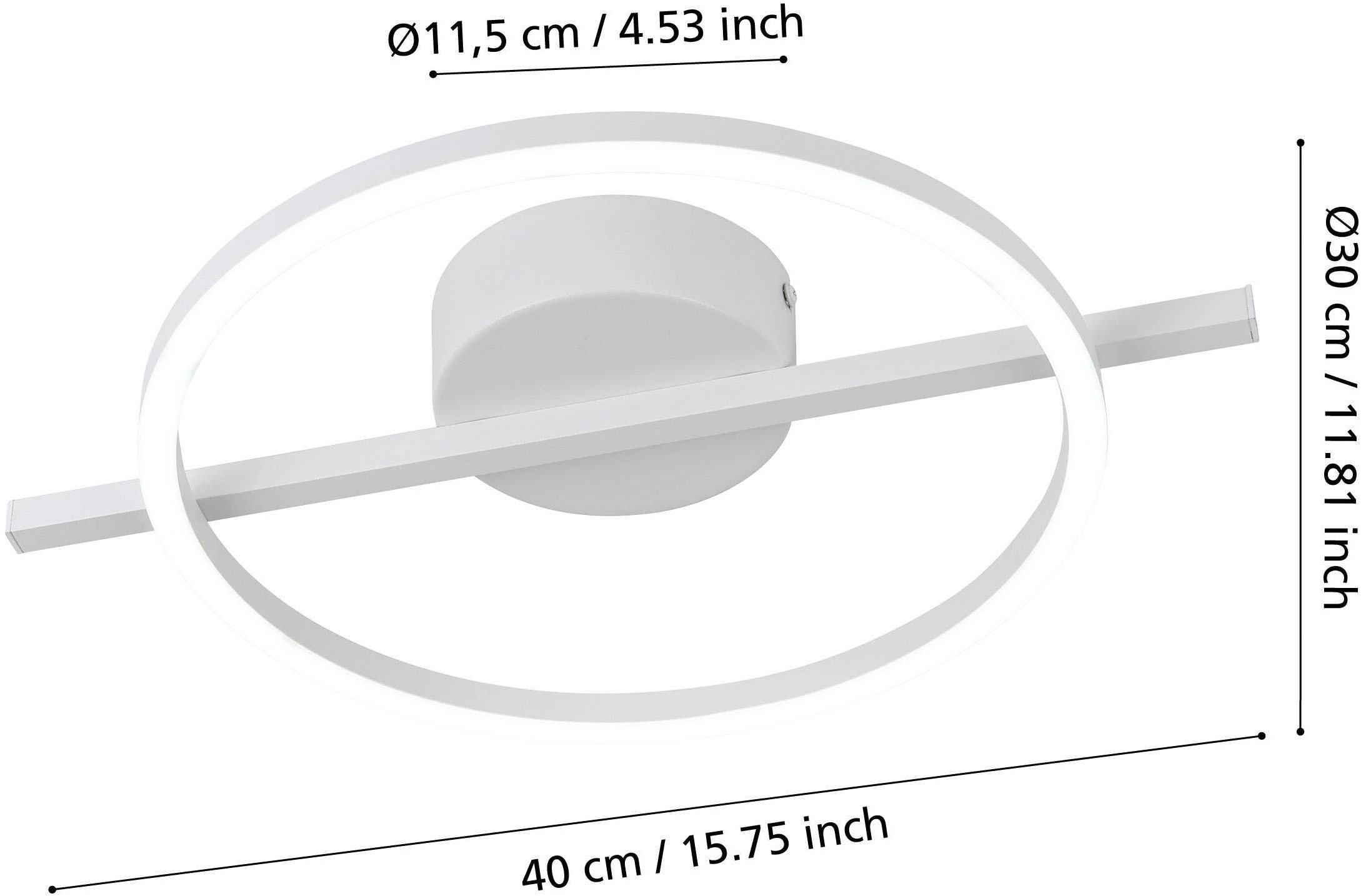 EGLO Deckenleuchte »Amandolo Deckenlampe RGB Backlight Fernbedienung inkl. geometrisch« LED-Modul 1 Stk. Kaltweiß | RGB Wand-/Deckenleuchte - L40 x B30 x H6,5 cm - weiß - 17W inkl.