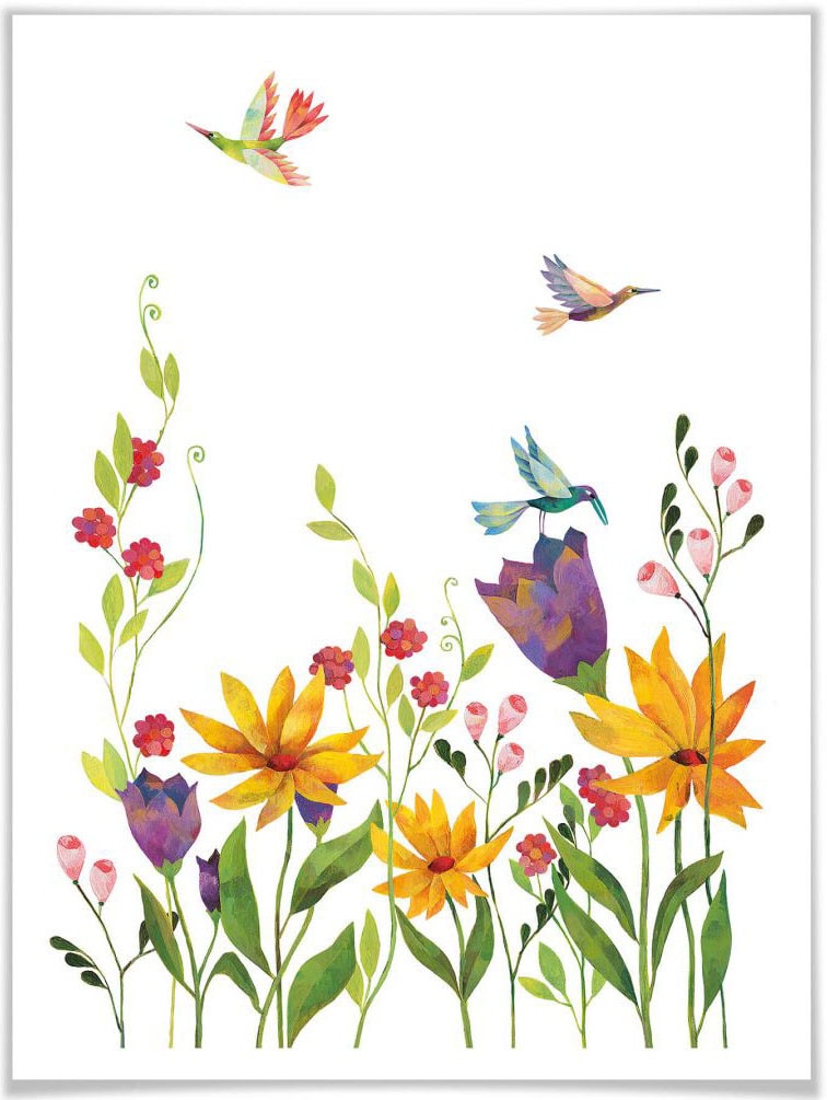 Wall-Art Poster »Märchen Wandbilder (1 St.), Wandbild, bestellen Rechnung Pflanzen, auf Bild, Poster, Wandposter Blütenpoesie«