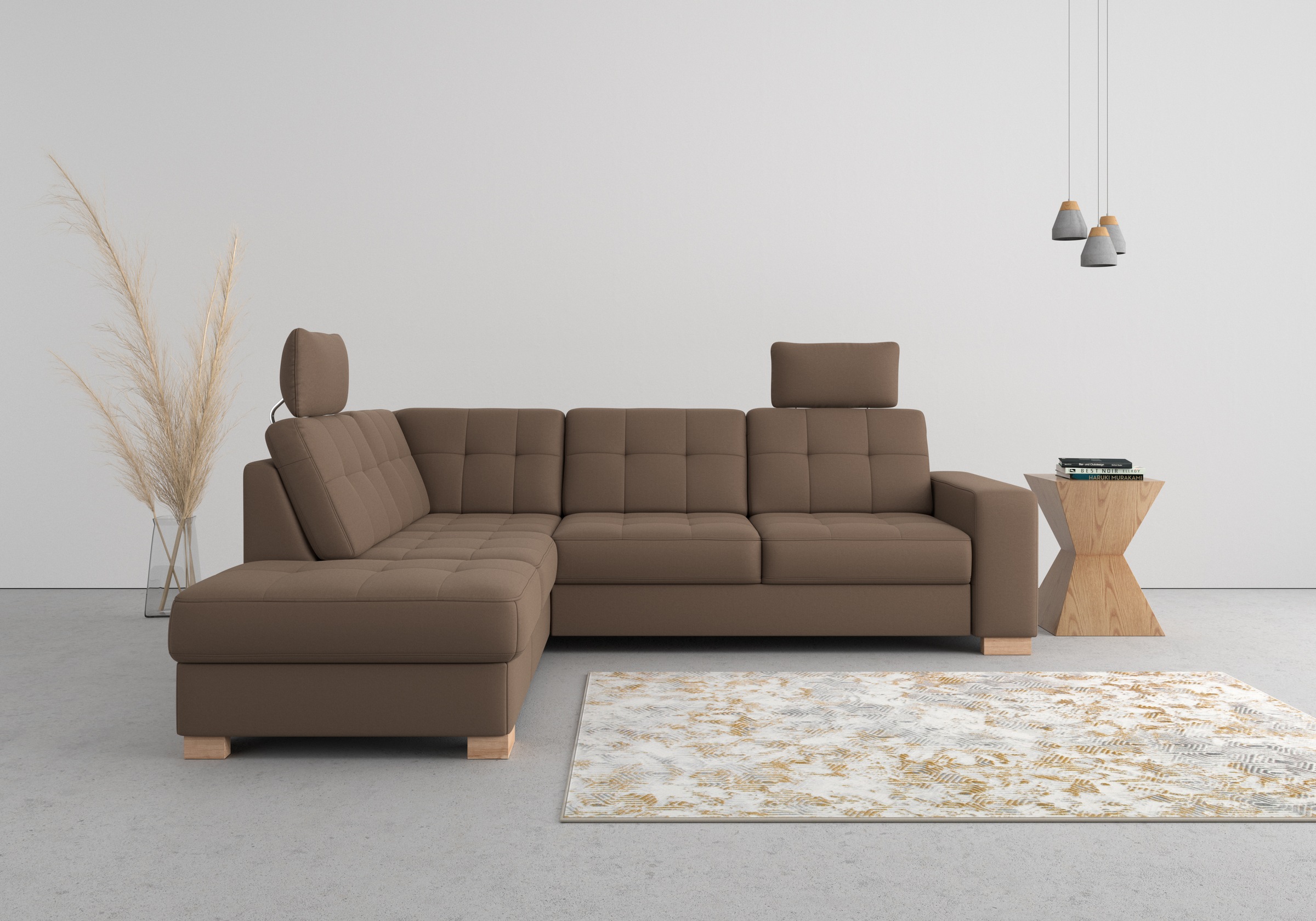 sit&more Ecksofa »Quincy L-Form« wahlweise mit Bettfunktion und Bettkasten