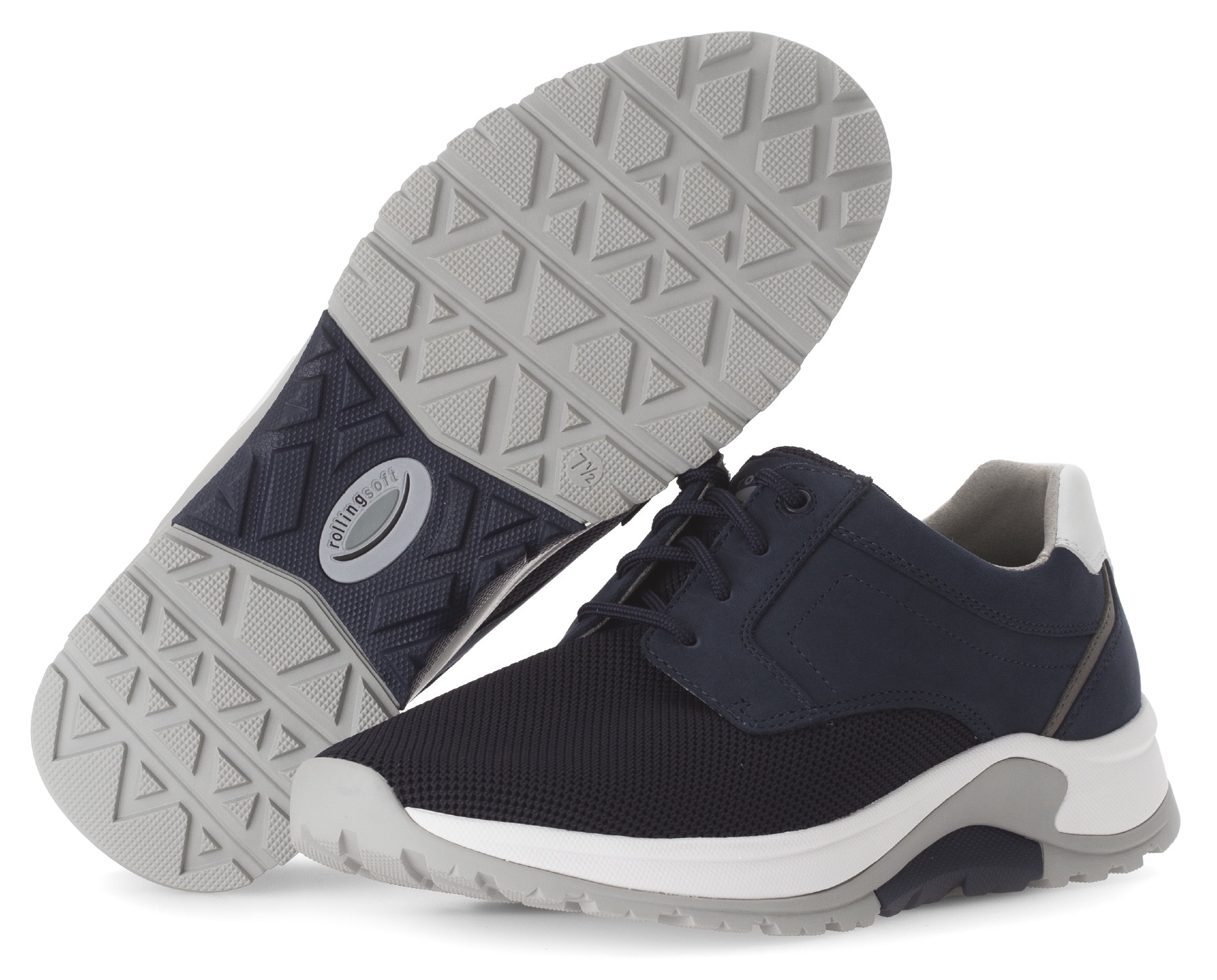 Gabor Rollingsoft Keilsneaker, Freizeitschuh, Halbschuh, Schnürschuh mit Ziernähten, G-Weite