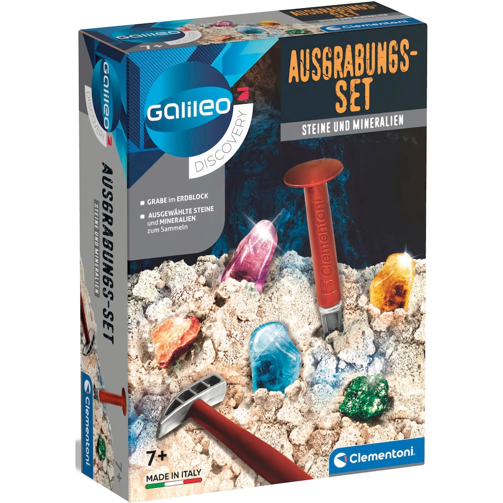 Clementoni® Experimentierkasten »Galileo, Ausgrabungs-Set Steine und Mineralien«, Made in Europe
