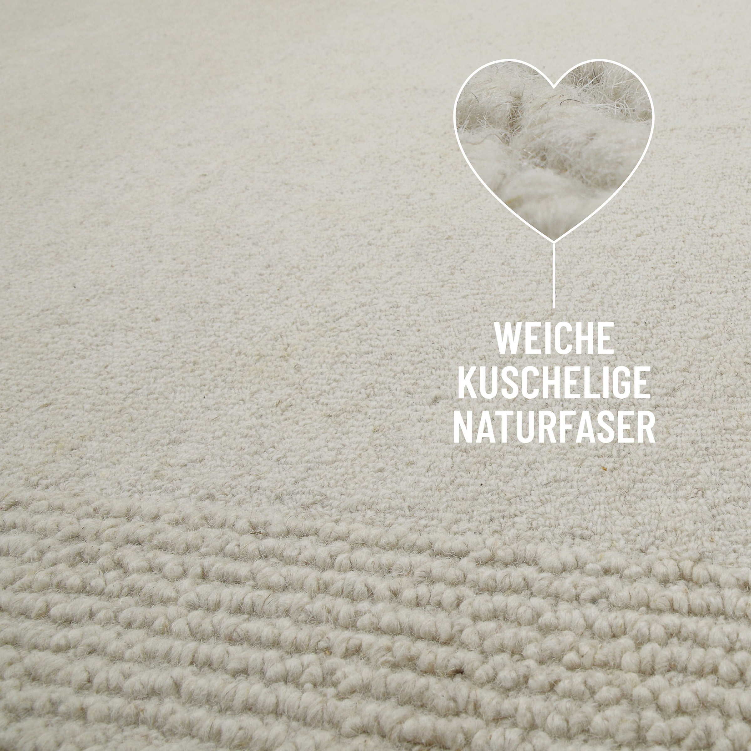 Wecon home Wollteppich »Hamptons TWENTYONE«, rund, 15 mm Höhe, Schurwolle, Kurzflor, Wohnzimmer, Schlafzimmer, elegant, Bordüre
